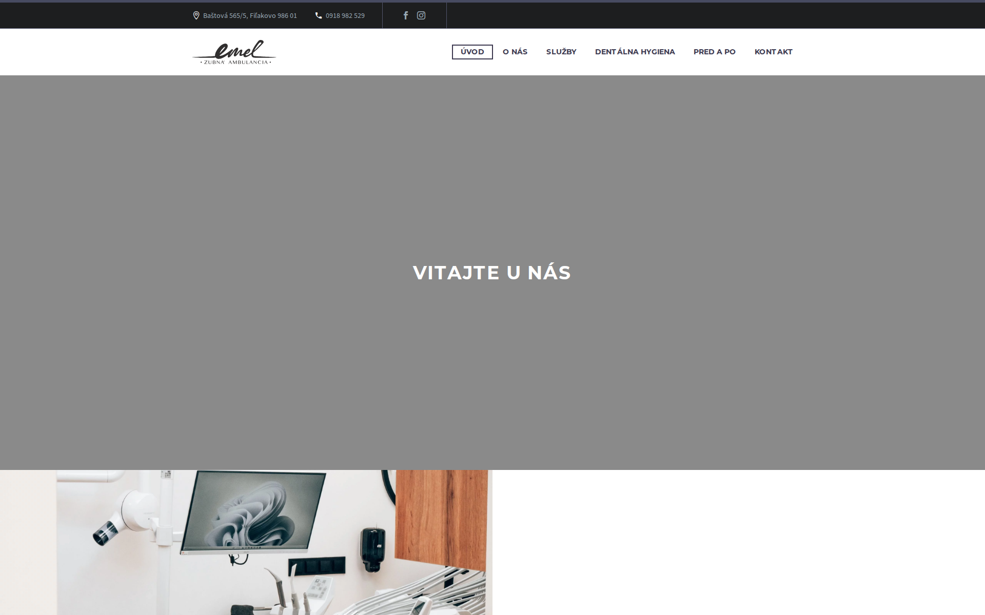 Náhľad webu emeldent.sk