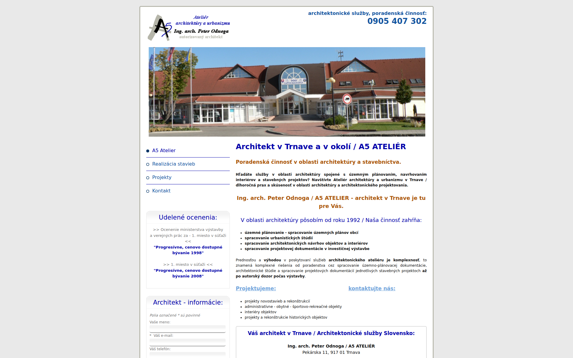 Náhľad webu emve.sk