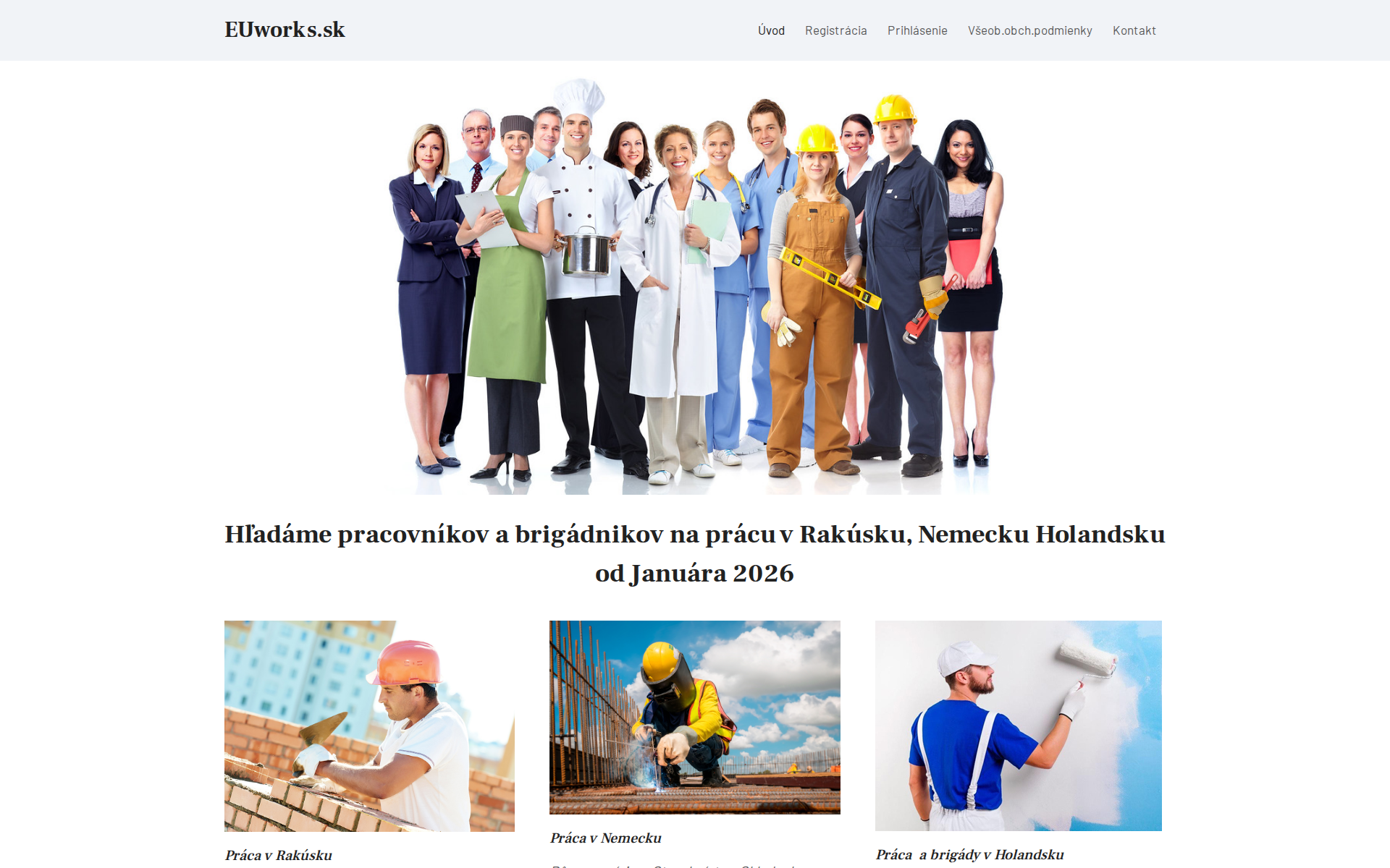 Náhľad webu euworks.sk