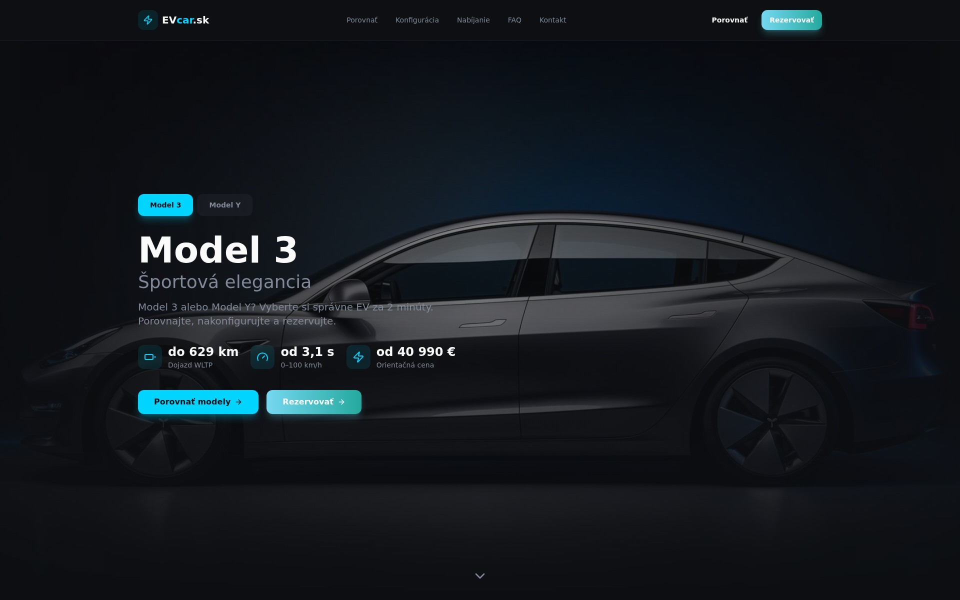 Náhľad webu evcar.sk