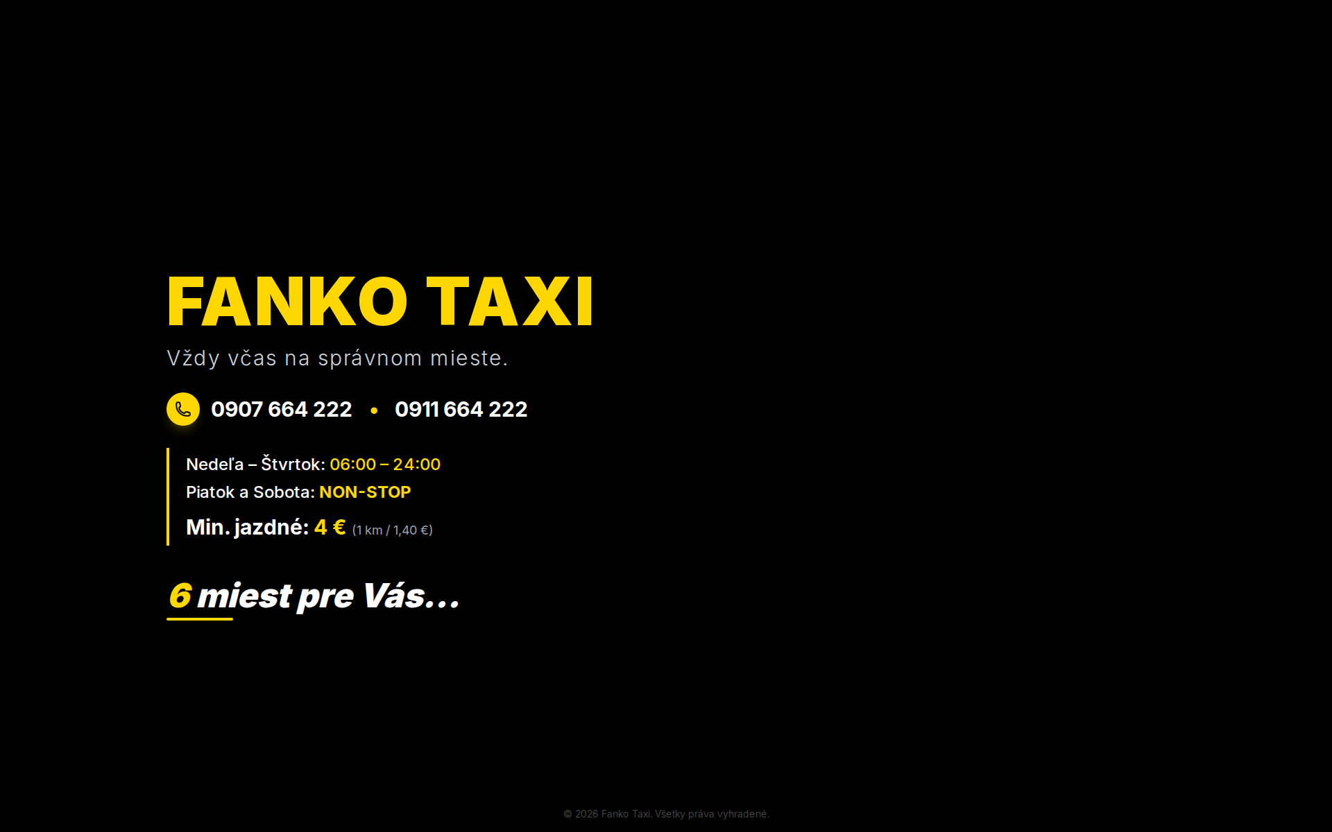 Náhľad webu fankotaxi.sk