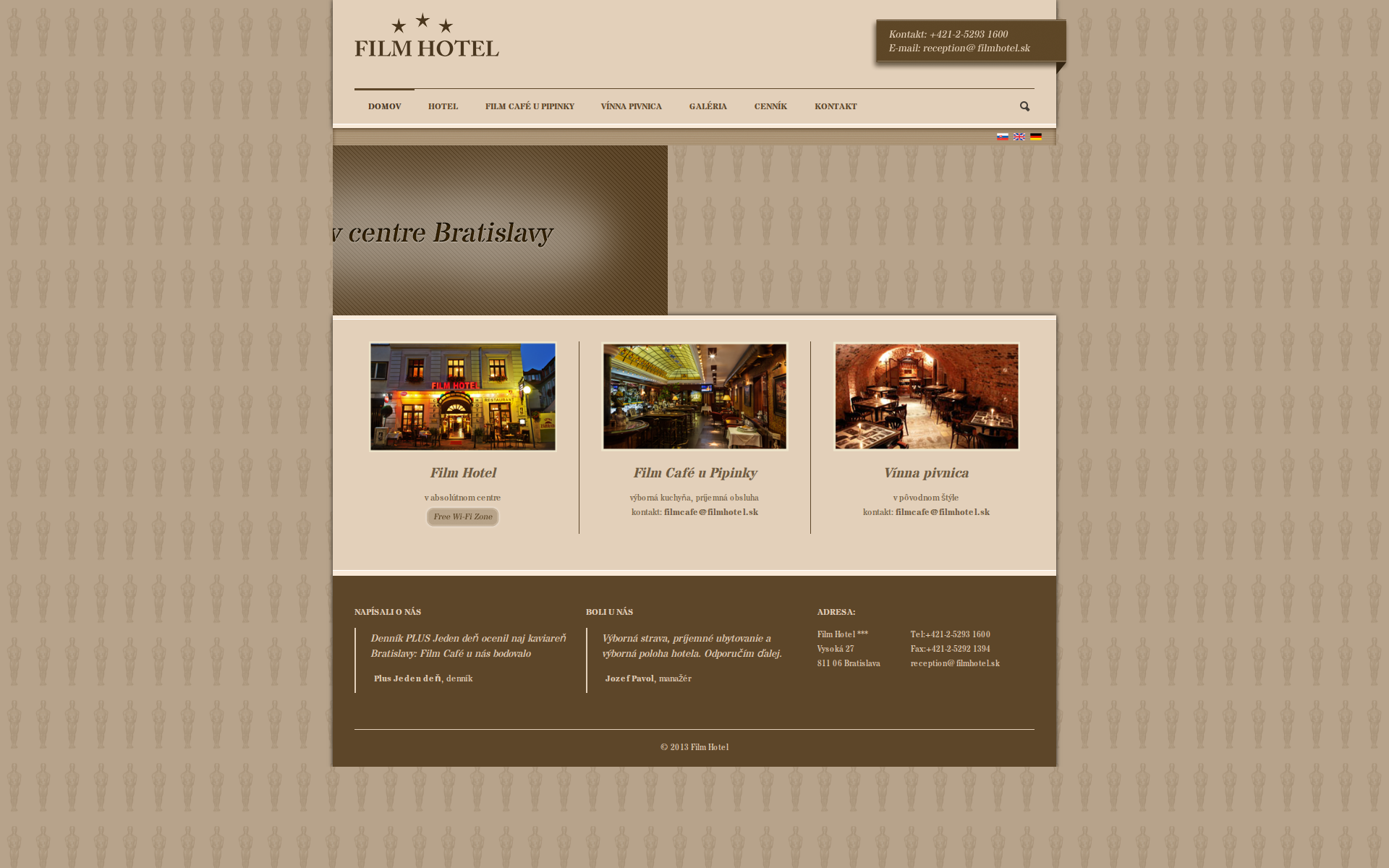 Náhľad webu filmhotel.sk