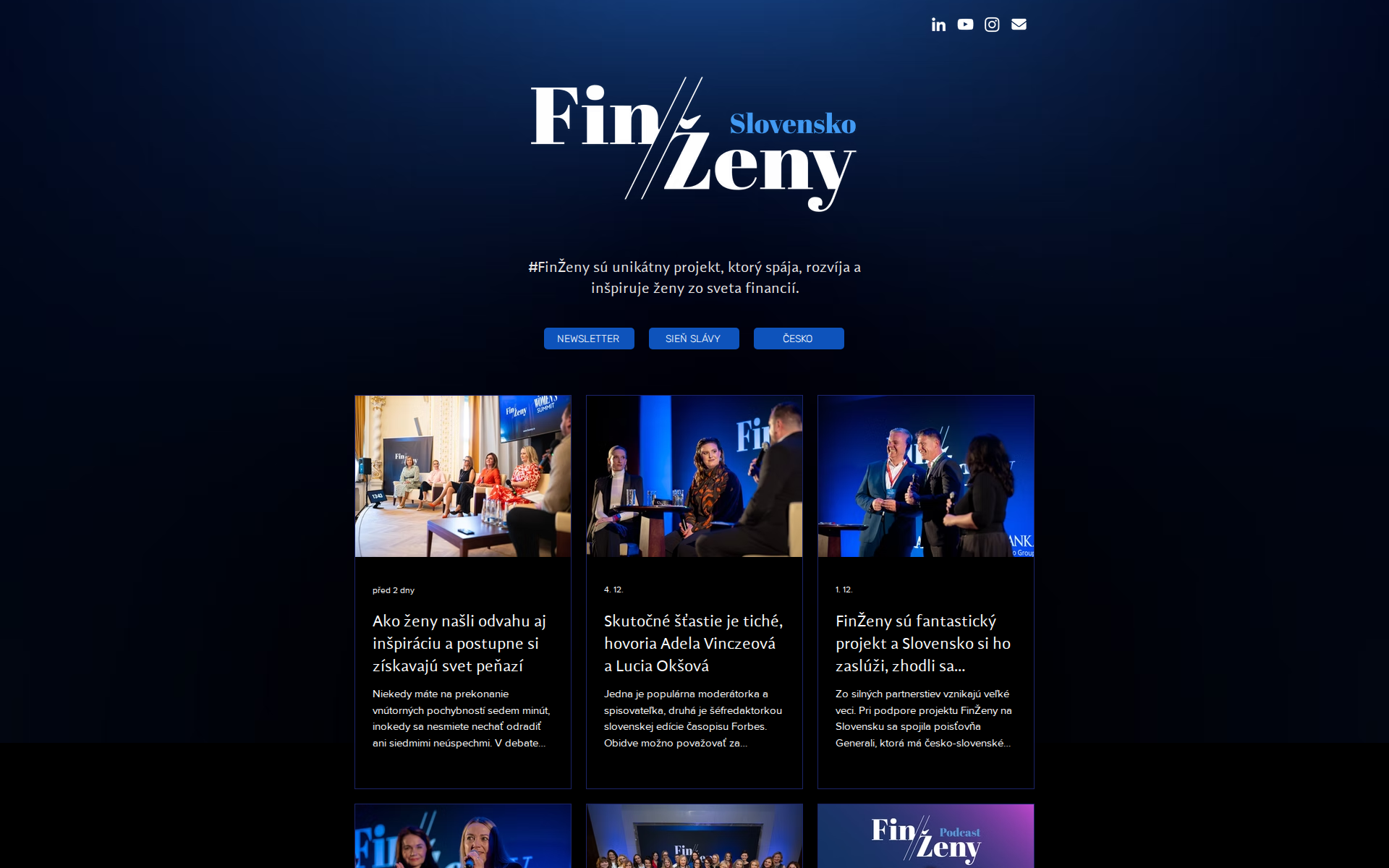 Náhľad webu finzeny.sk