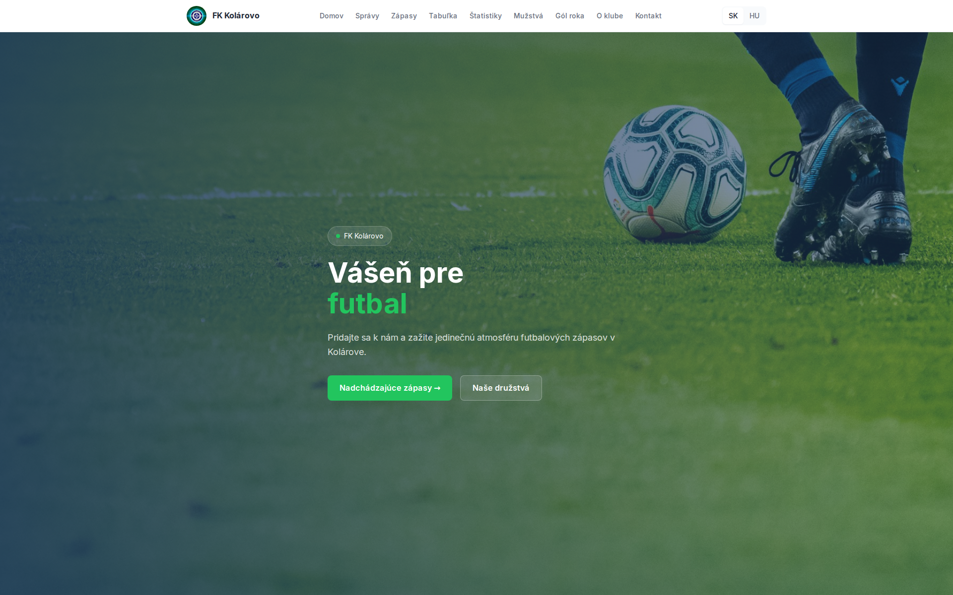 Náhľad webu fkkolarovo.sk