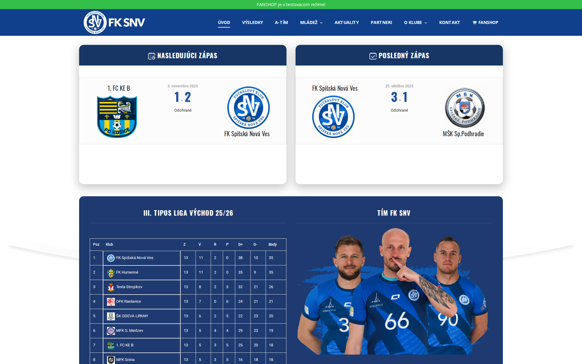 Náhľad webu fksnv.sk