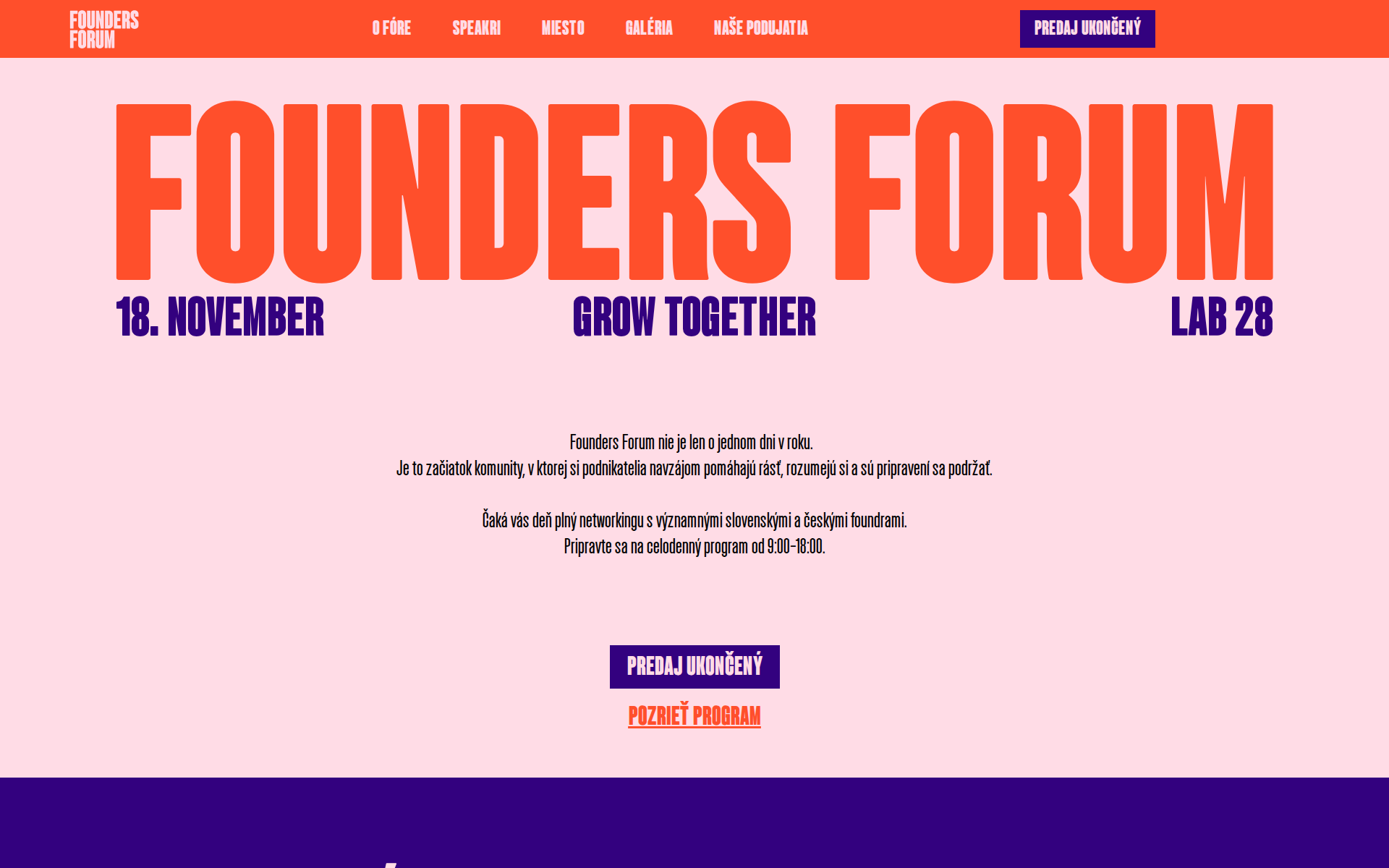 Náhľad webu foundersforum.sk