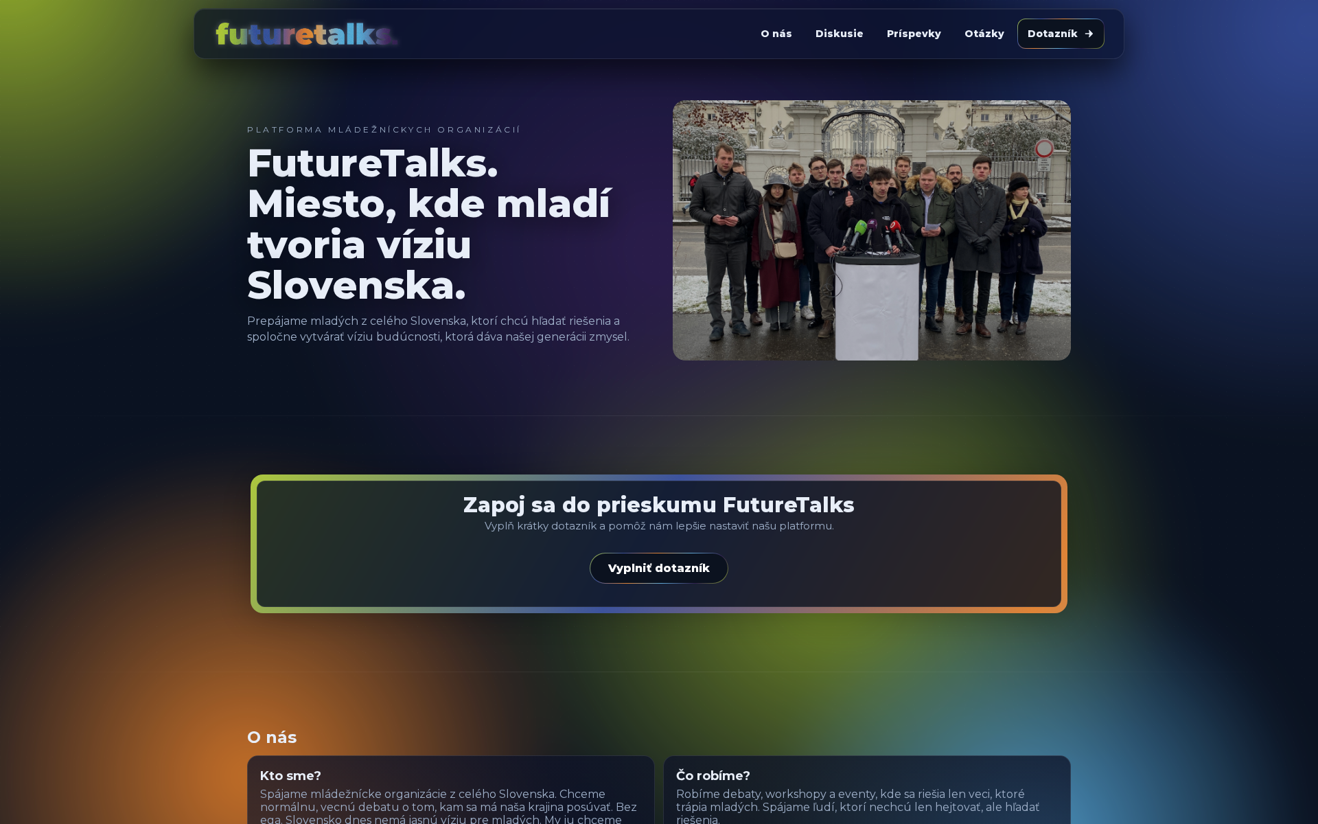 Náhľad webu futuretalks.sk