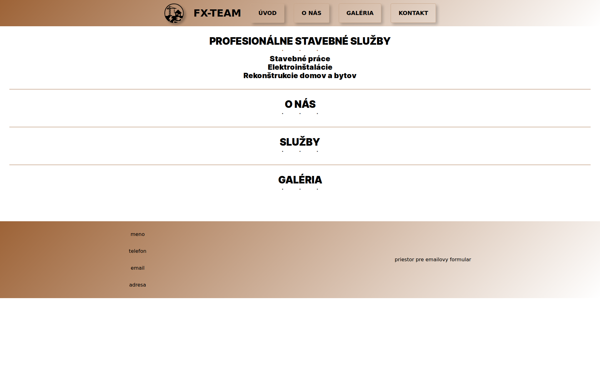 Náhľad webu fx-team.sk