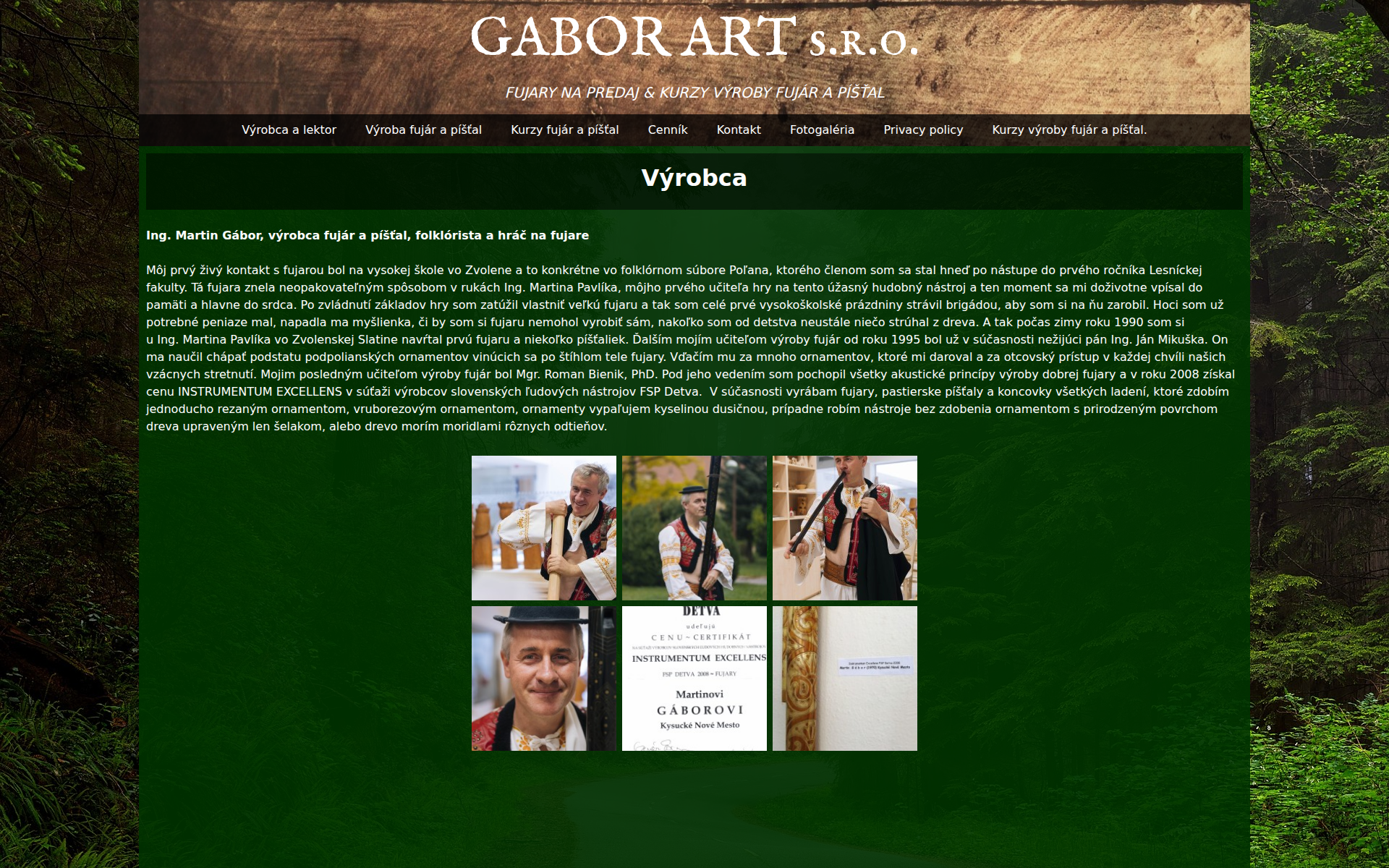 Náhľad webu gaborart.sk