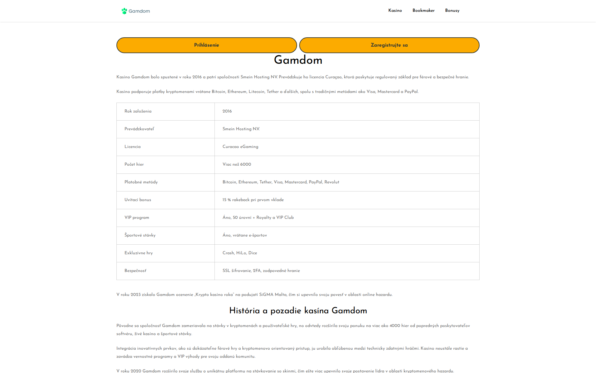 Náhľad webu gam-dom.sk