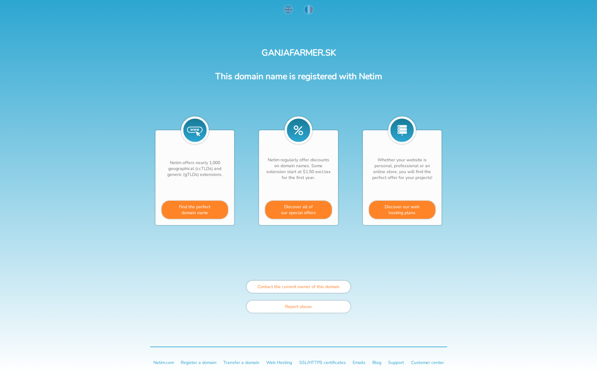 Náhľad webu ganjafarmer.sk