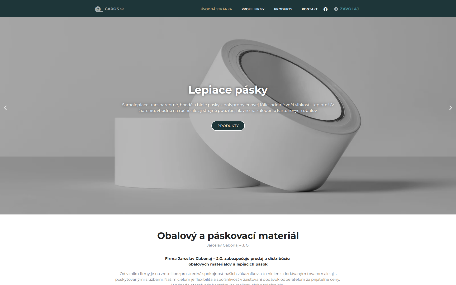 Náhľad webu garos.sk