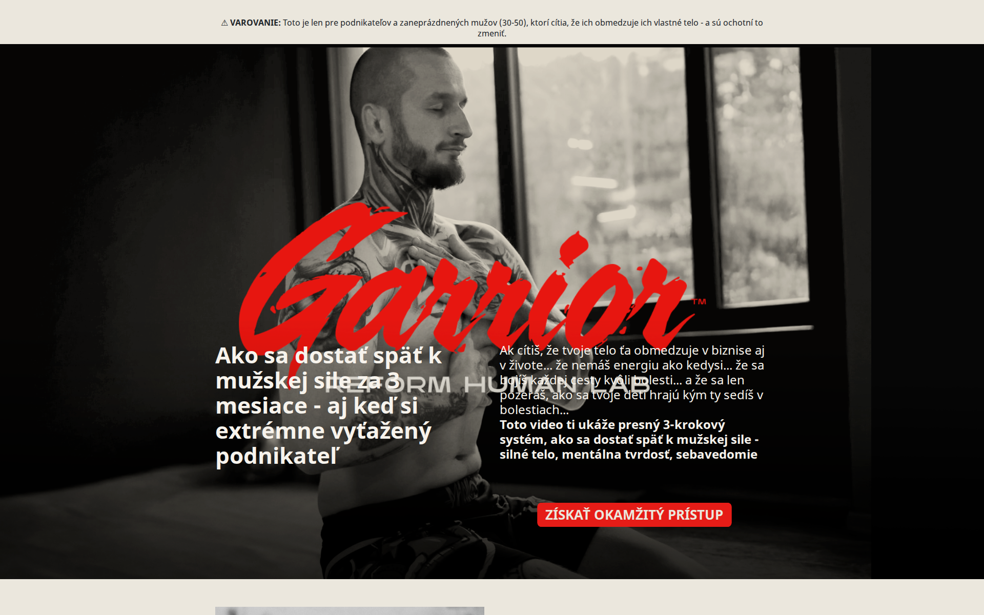 Náhľad webu garrior.sk