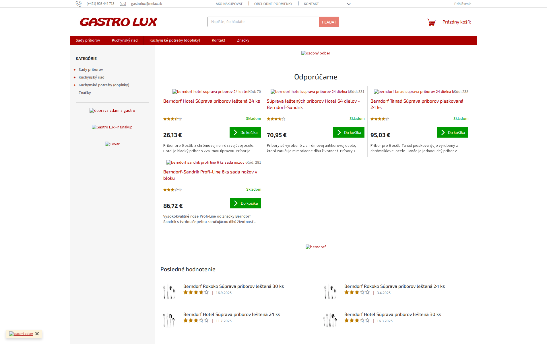 Náhľad webu gastro-lux.sk