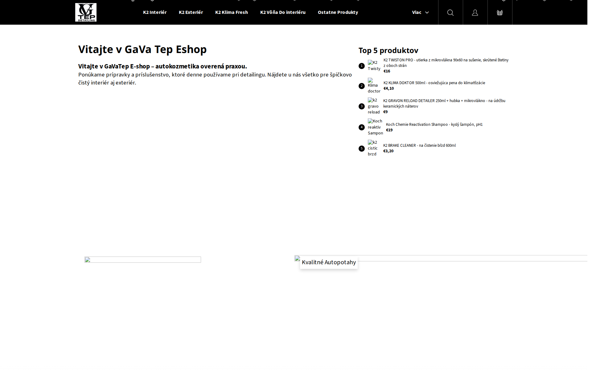 Náhľad webu gavatepeshop.sk