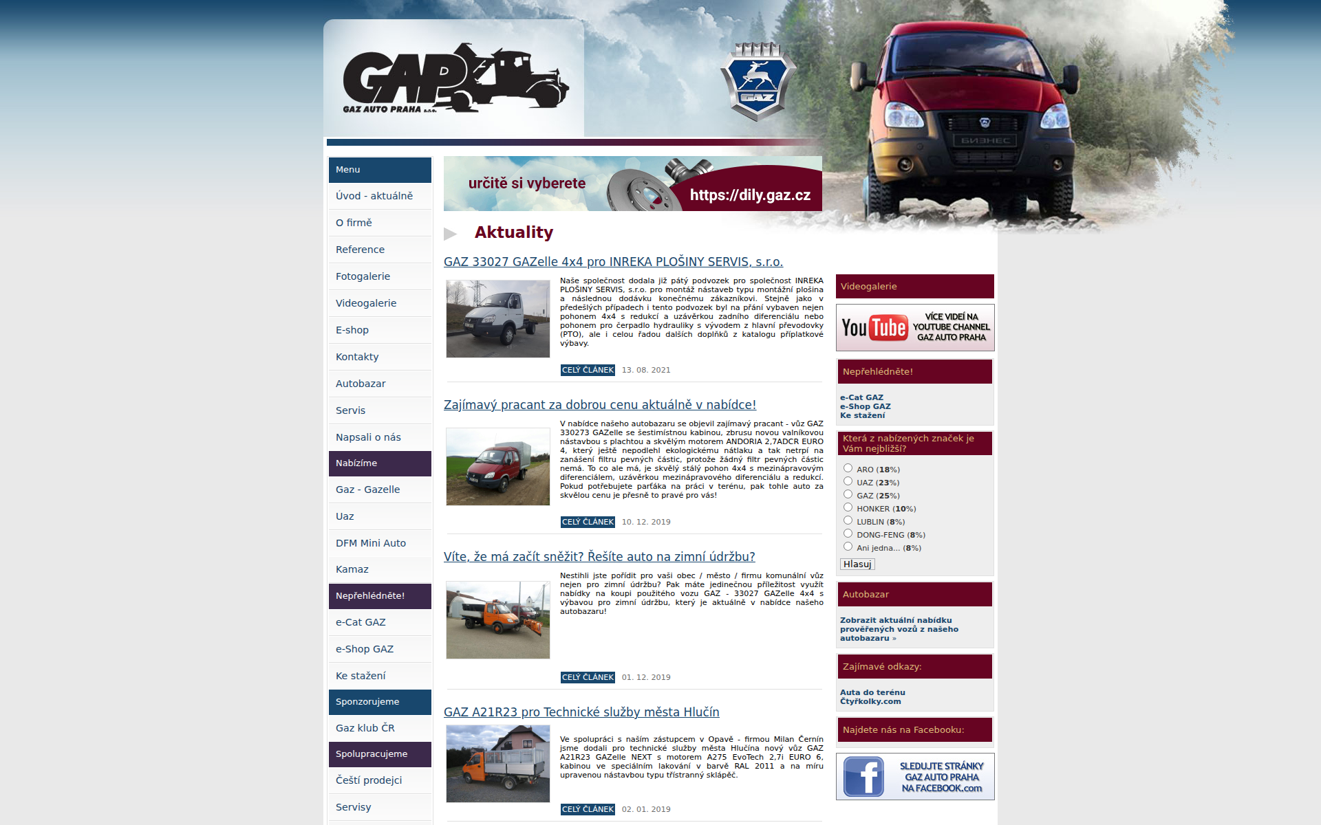 Náhľad webu gaz.sk