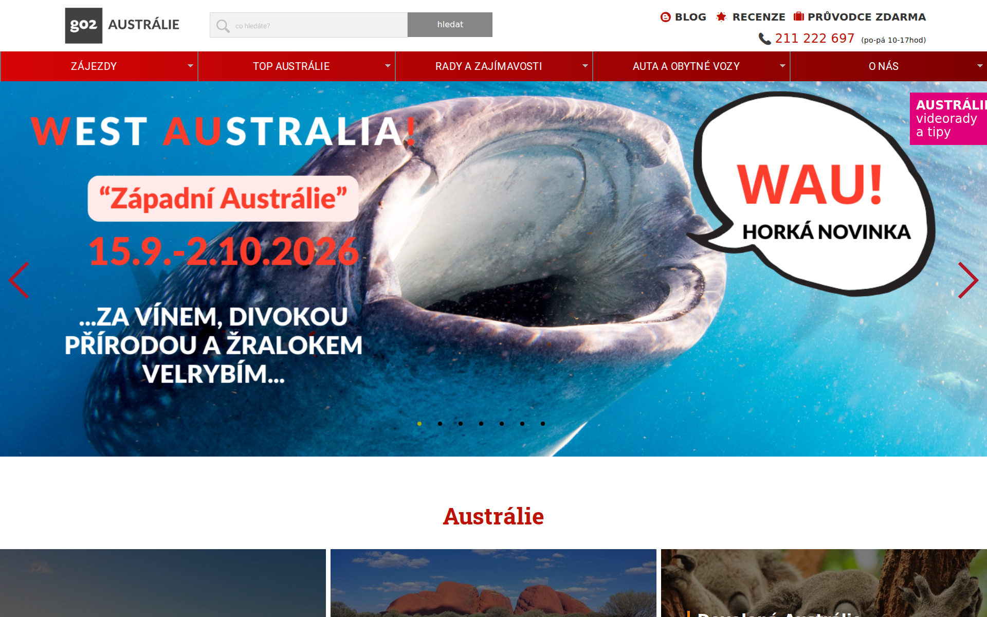 Náhľad webu go2australia.sk