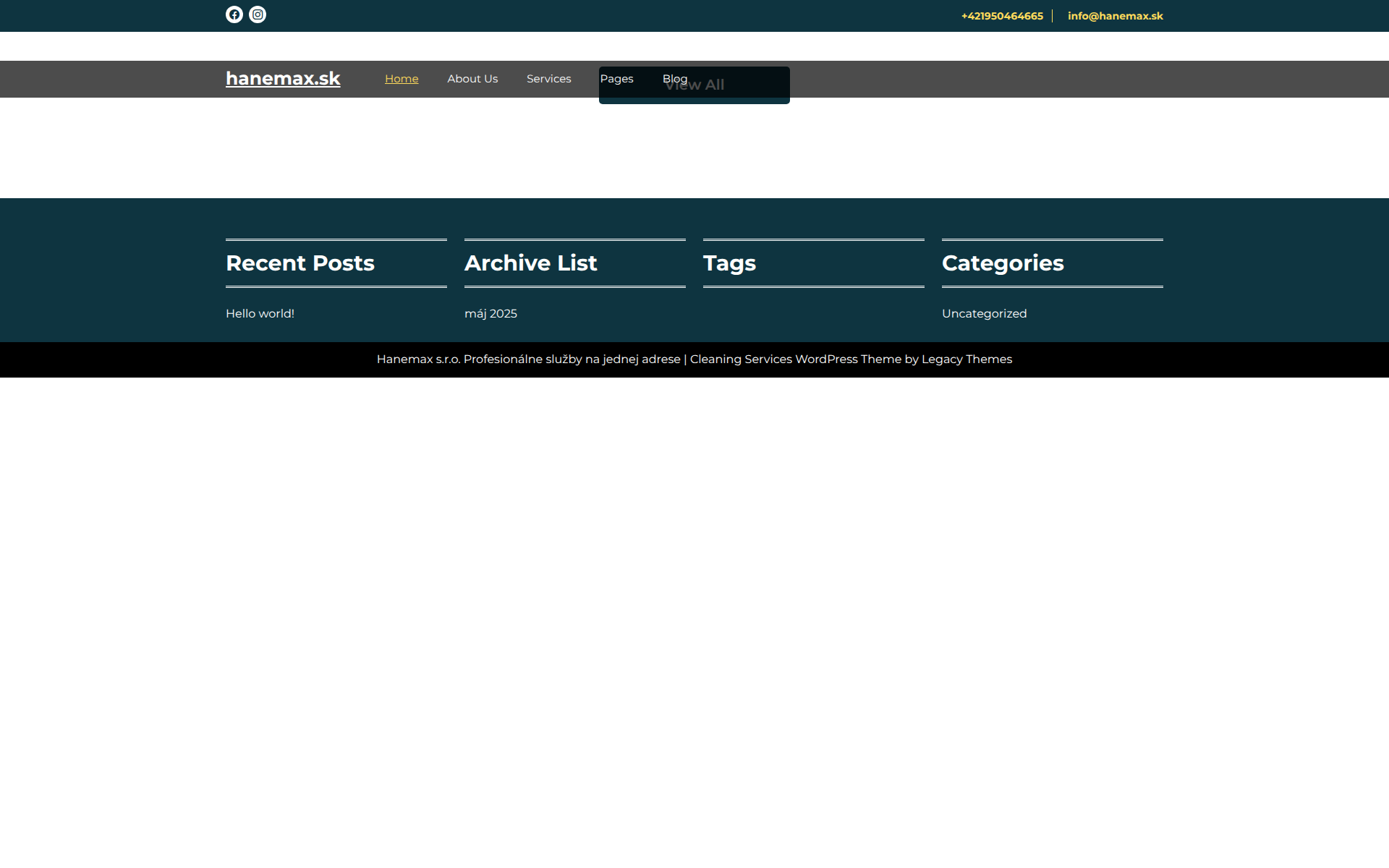 Náhľad webu hanemax.sk