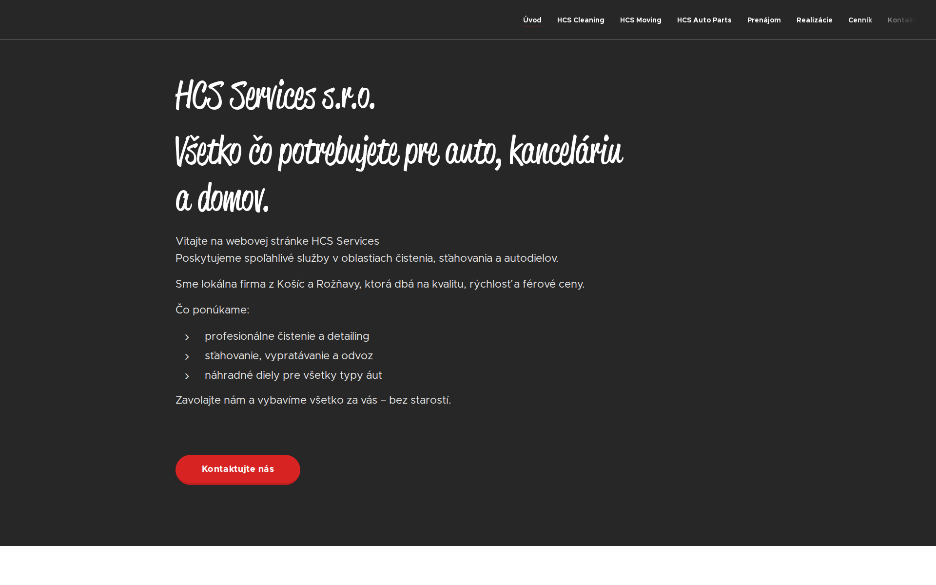 Náhľad webu hcsservices.sk