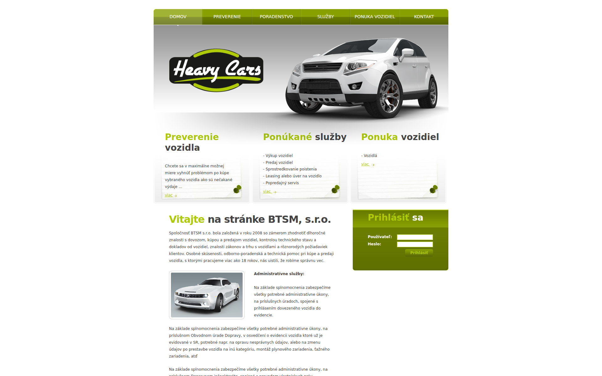 Náhľad webu heavycars.sk