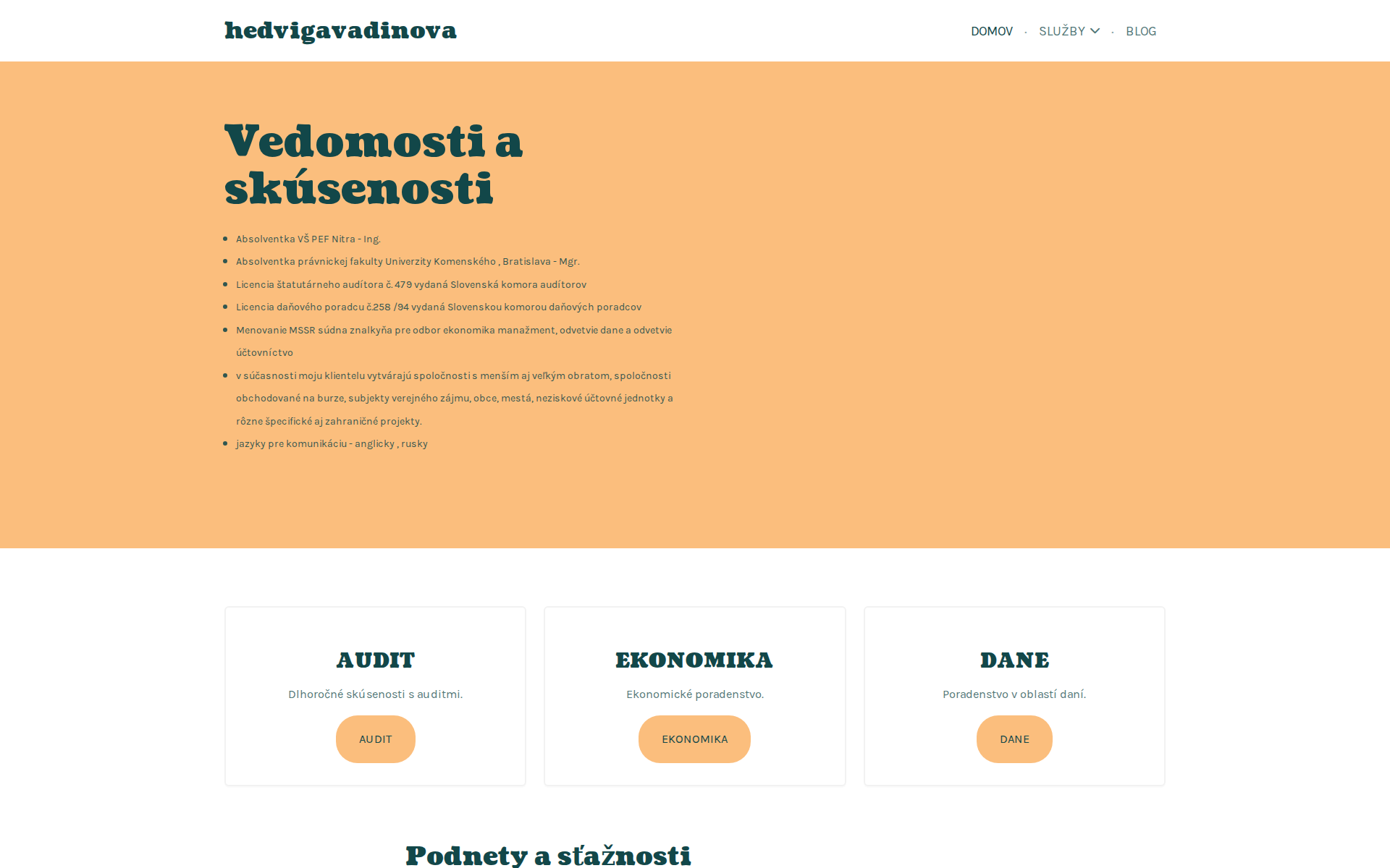 Náhľad webu hedvigavadinova.sk