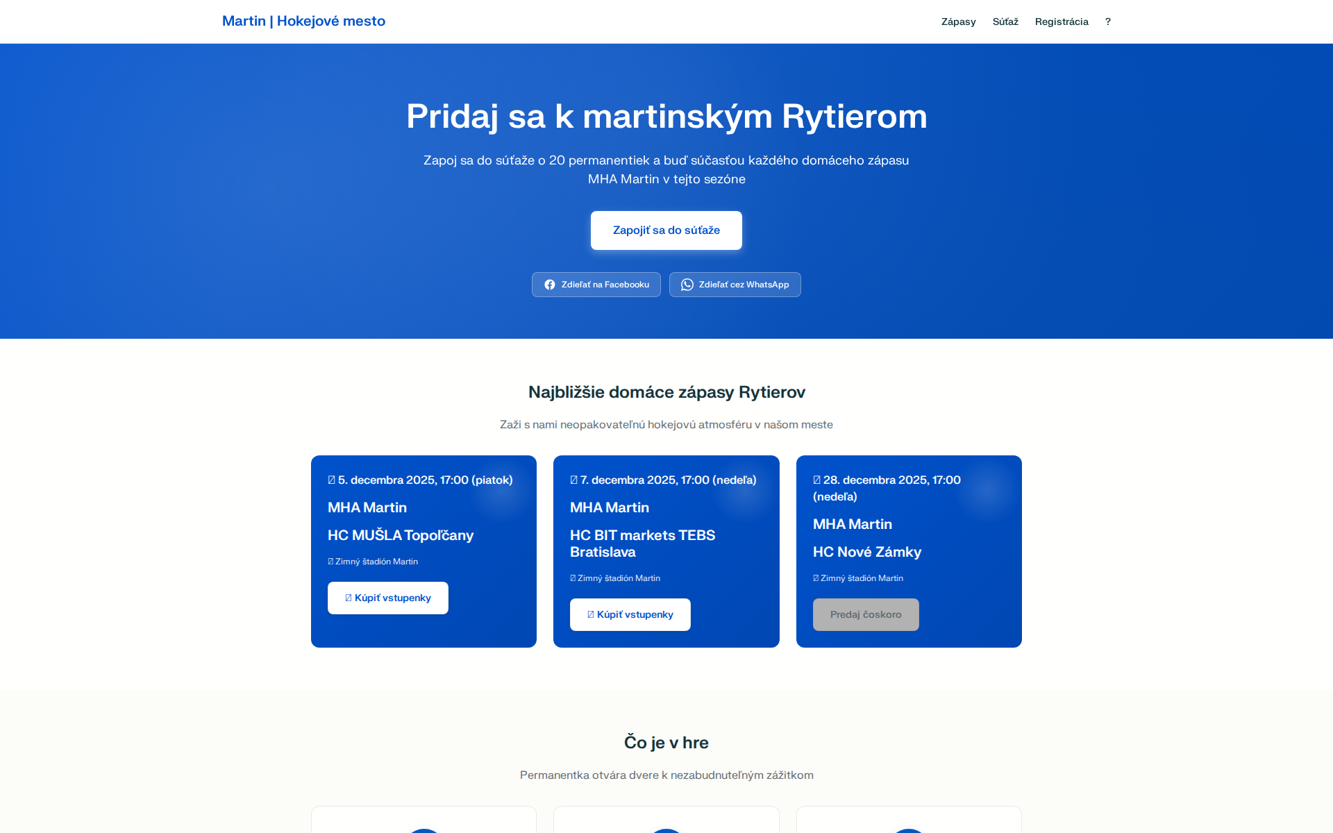 Náhľad webu hokejovemesto.sk