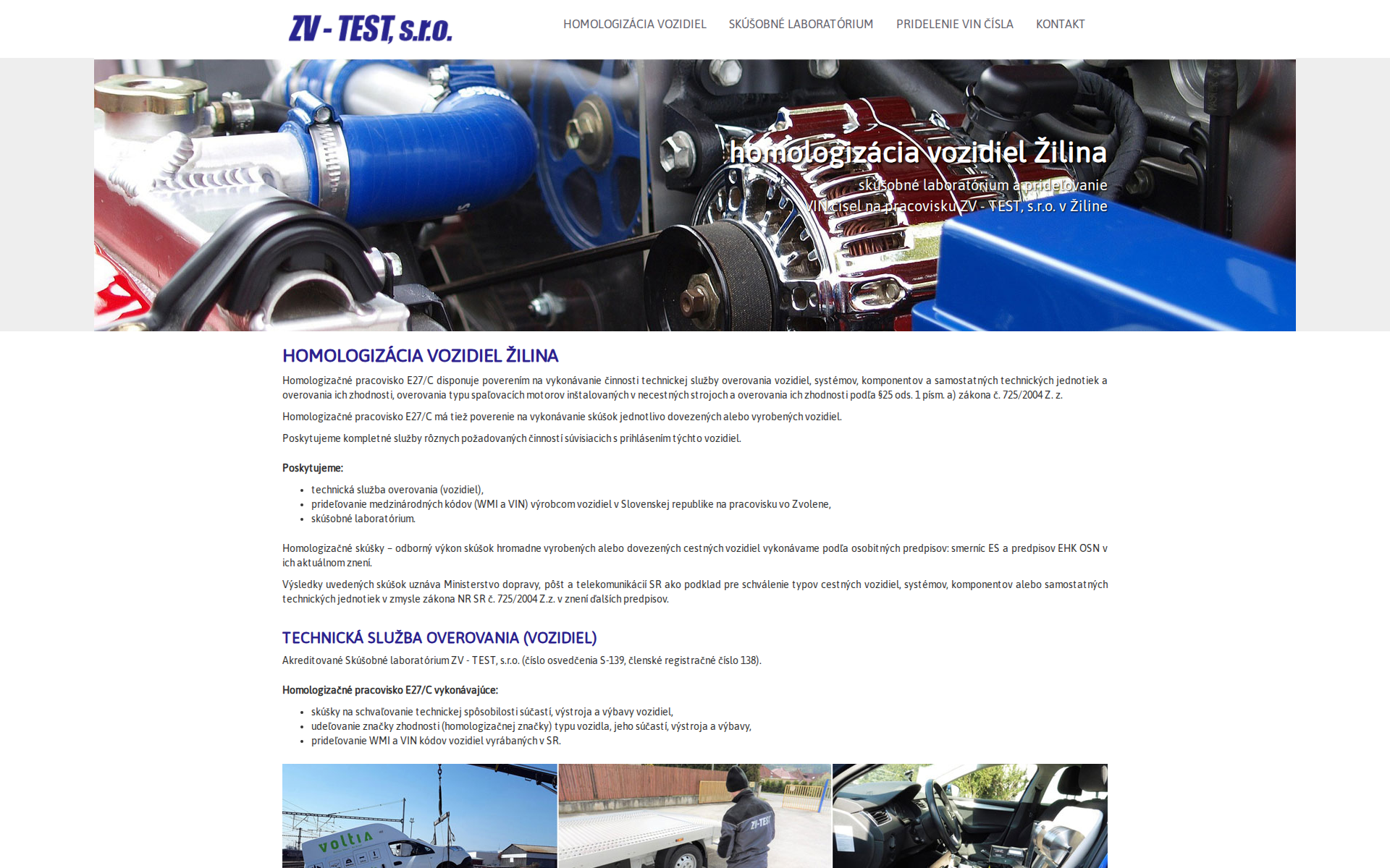 Náhľad webu homologizacia-vozidiel-zilina.sk