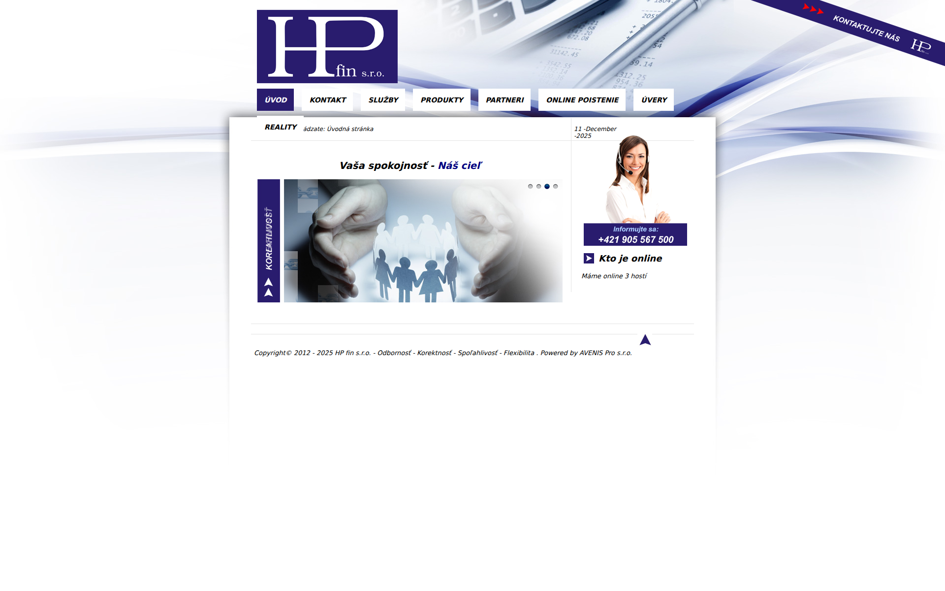 Náhľad webu hpfin.sk