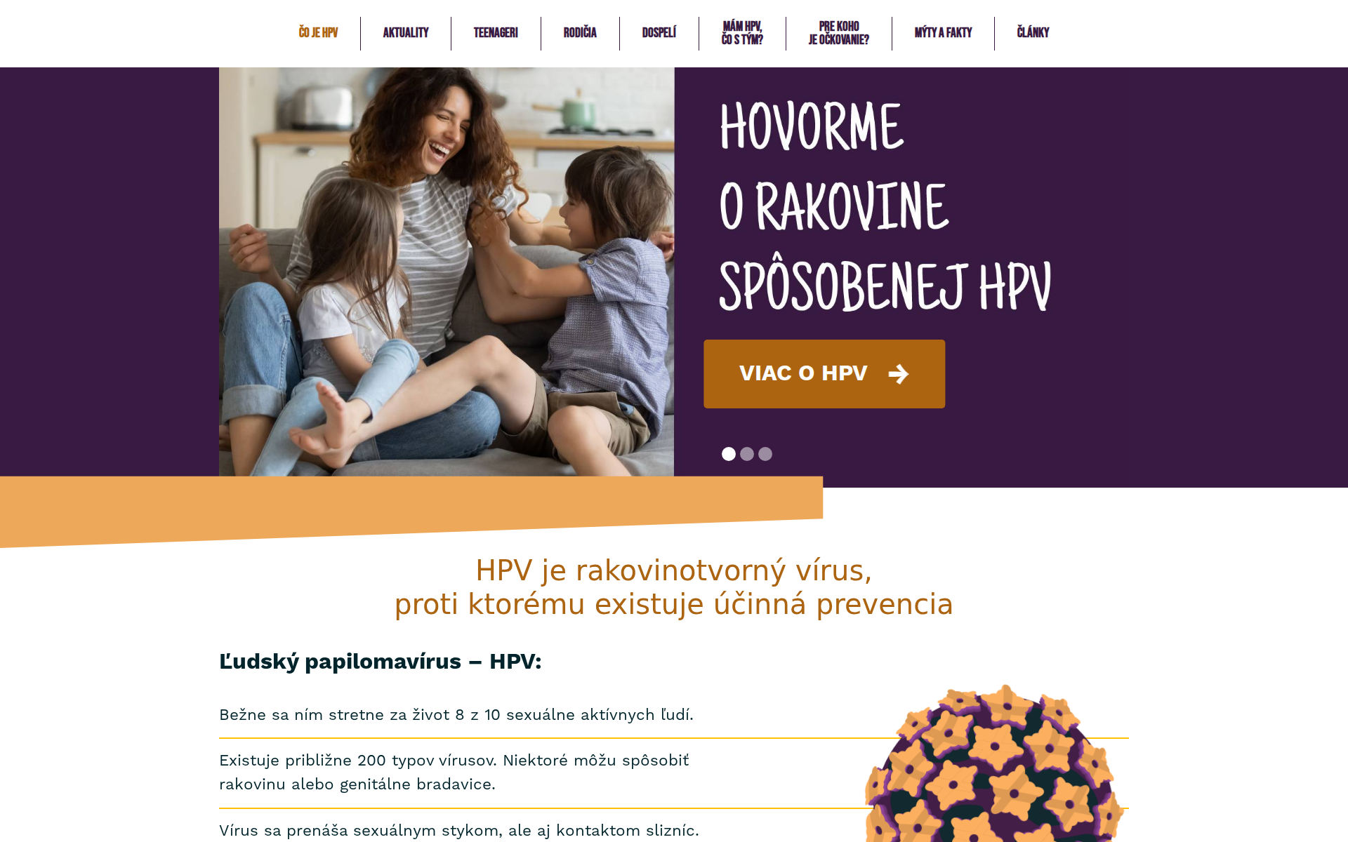 Náhľad webu hpv.sk