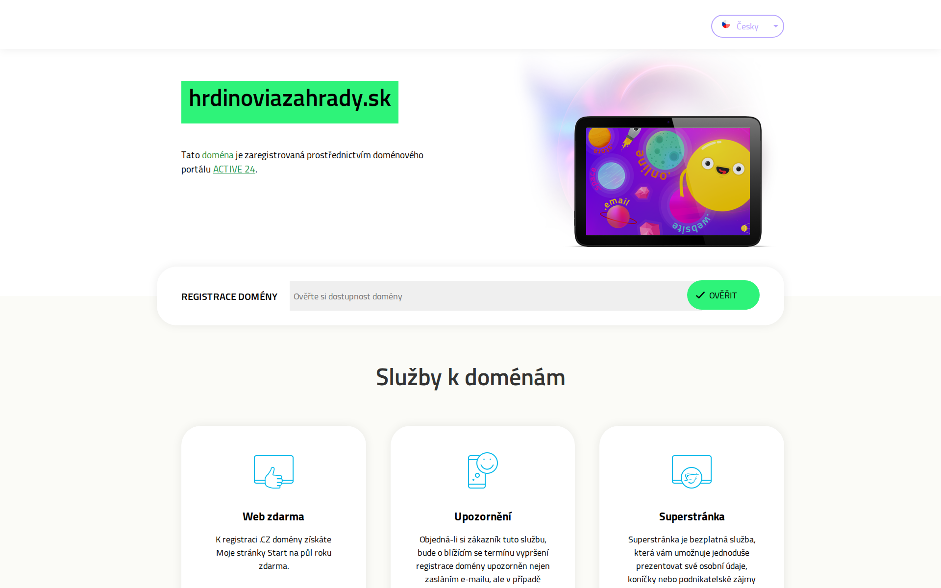 Náhľad webu hrdinoviazahrady.sk