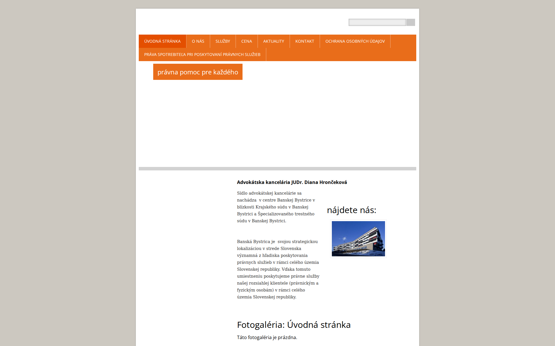 Náhľad webu hroncekova.sk