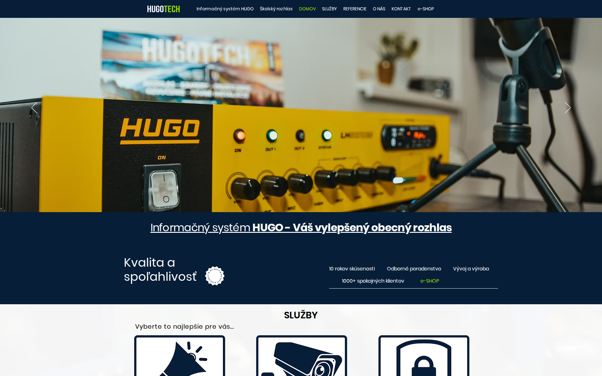 Náhľad webu hugotech.sk