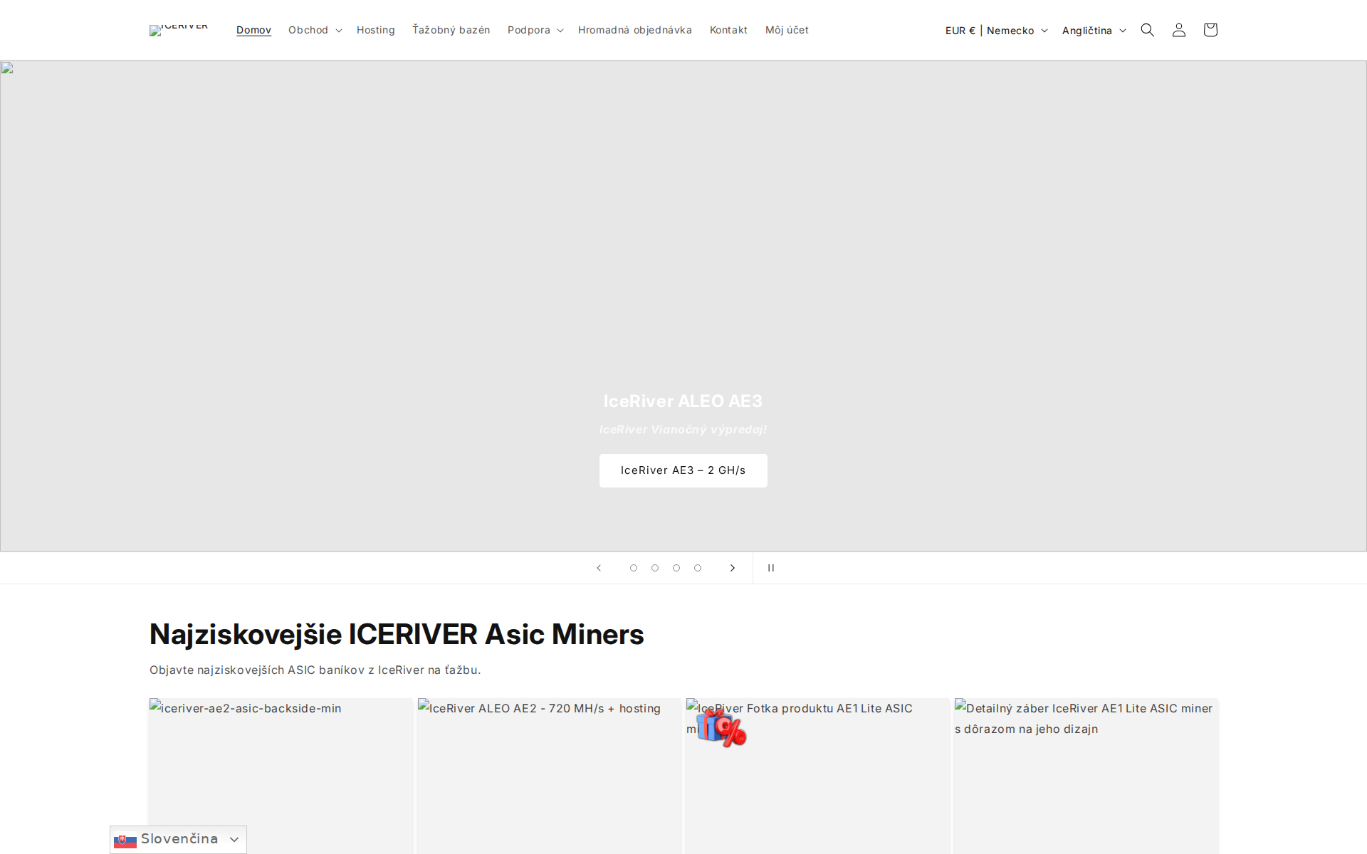 Náhľad webu iceriver.sk