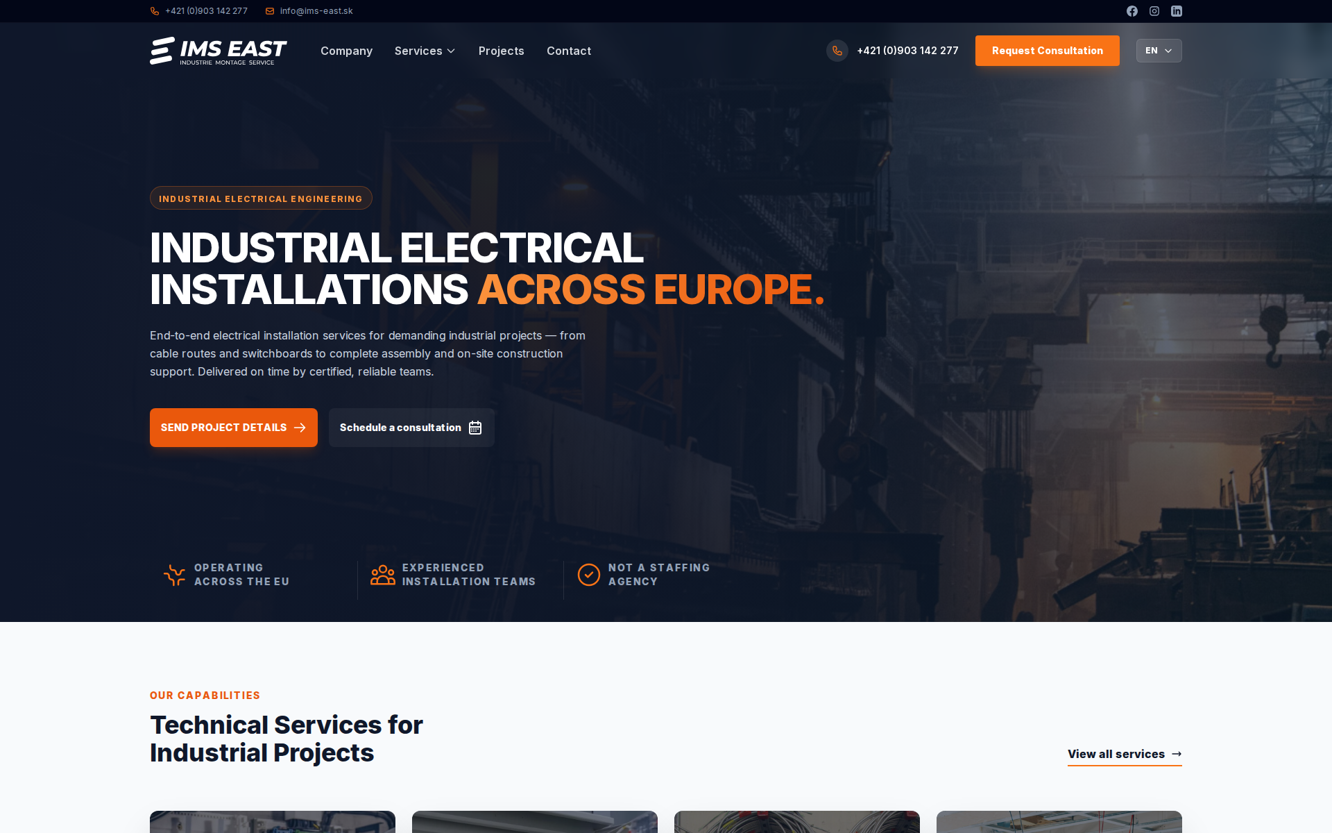 Náhľad webu ims-east.sk