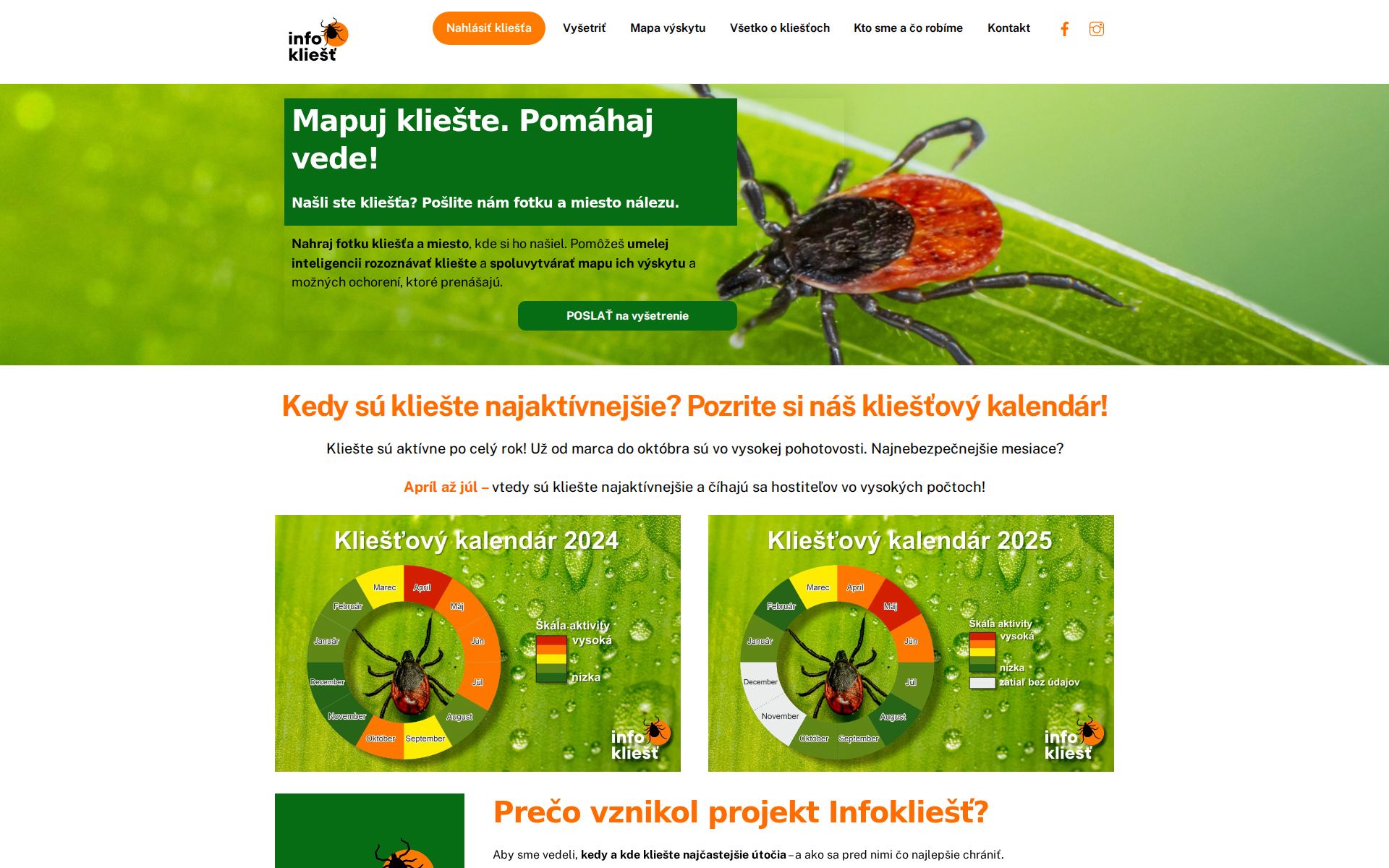 Náhľad webu infokliest.sk