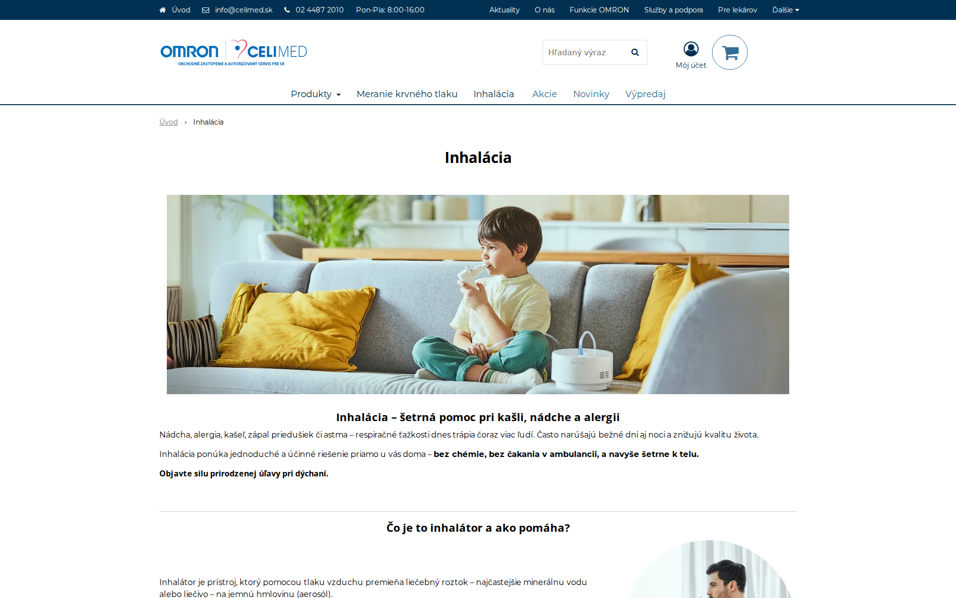 Náhľad webu inhalovanie.sk