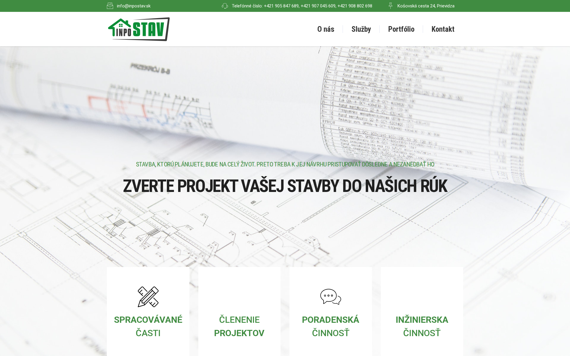 Náhľad webu inpostav.sk