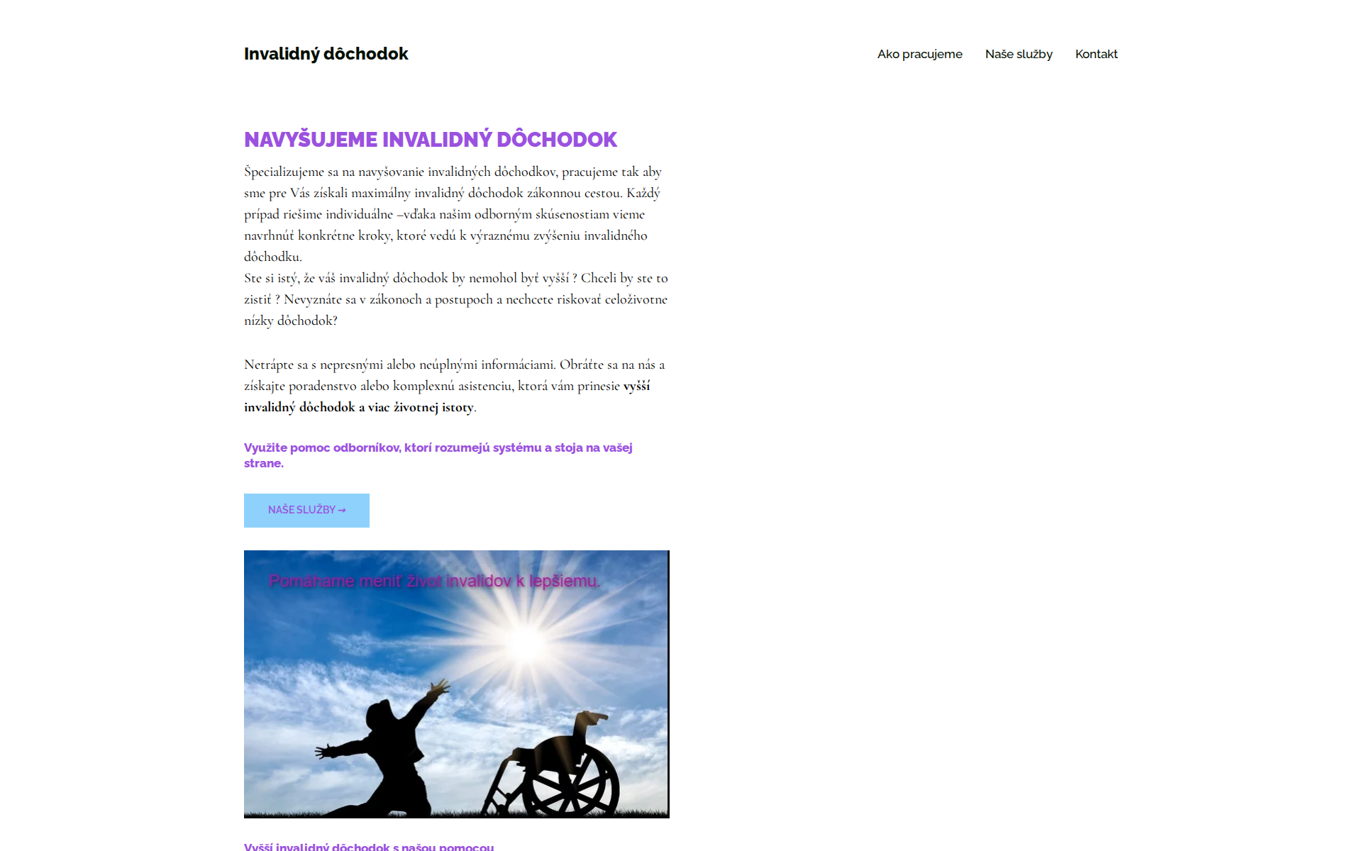 Náhľad webu invalidnydochodok.sk