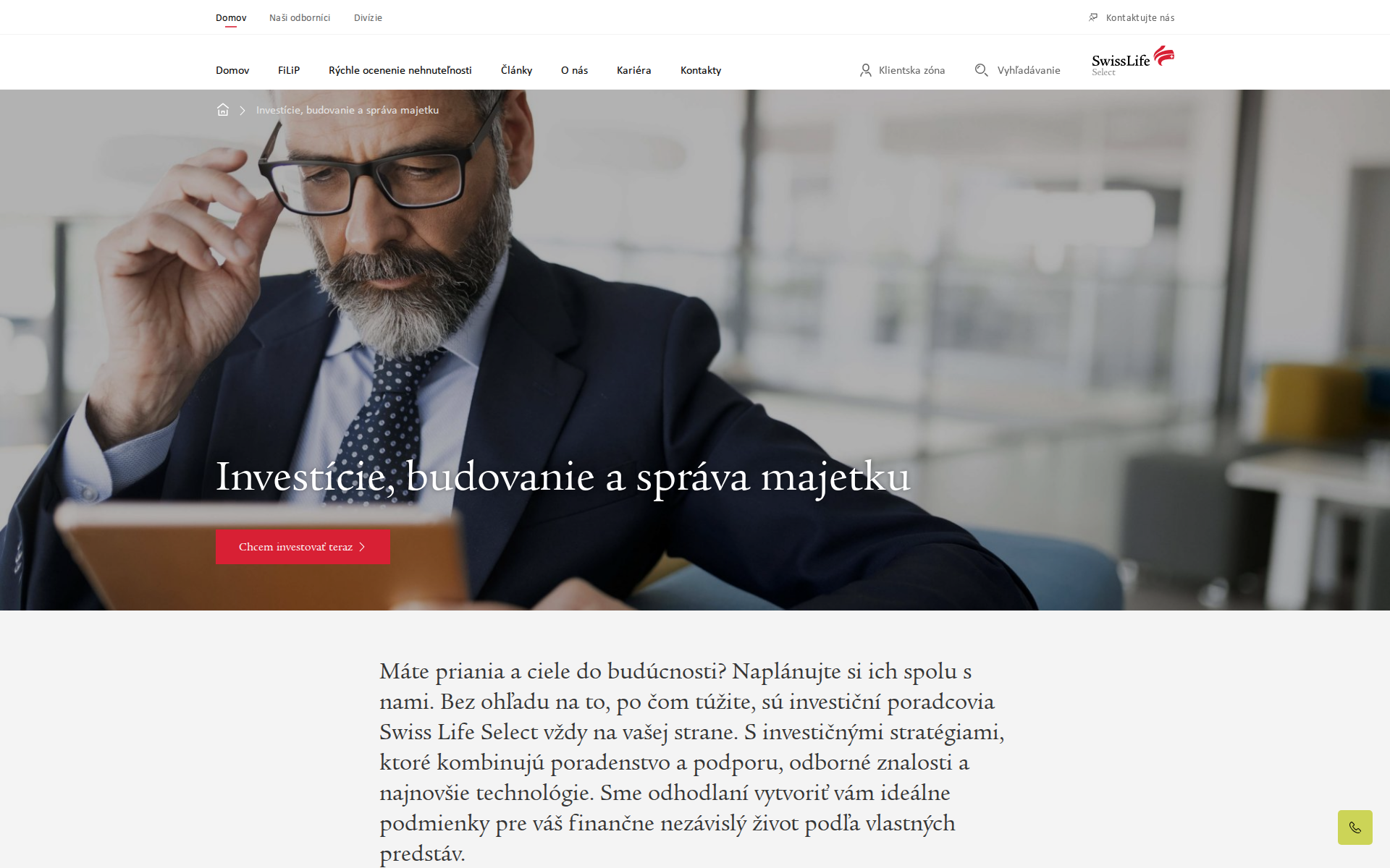 Náhľad webu investiciaroka.sk