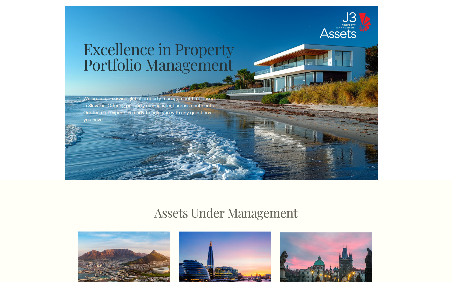 Náhľad webu j3assets.sk