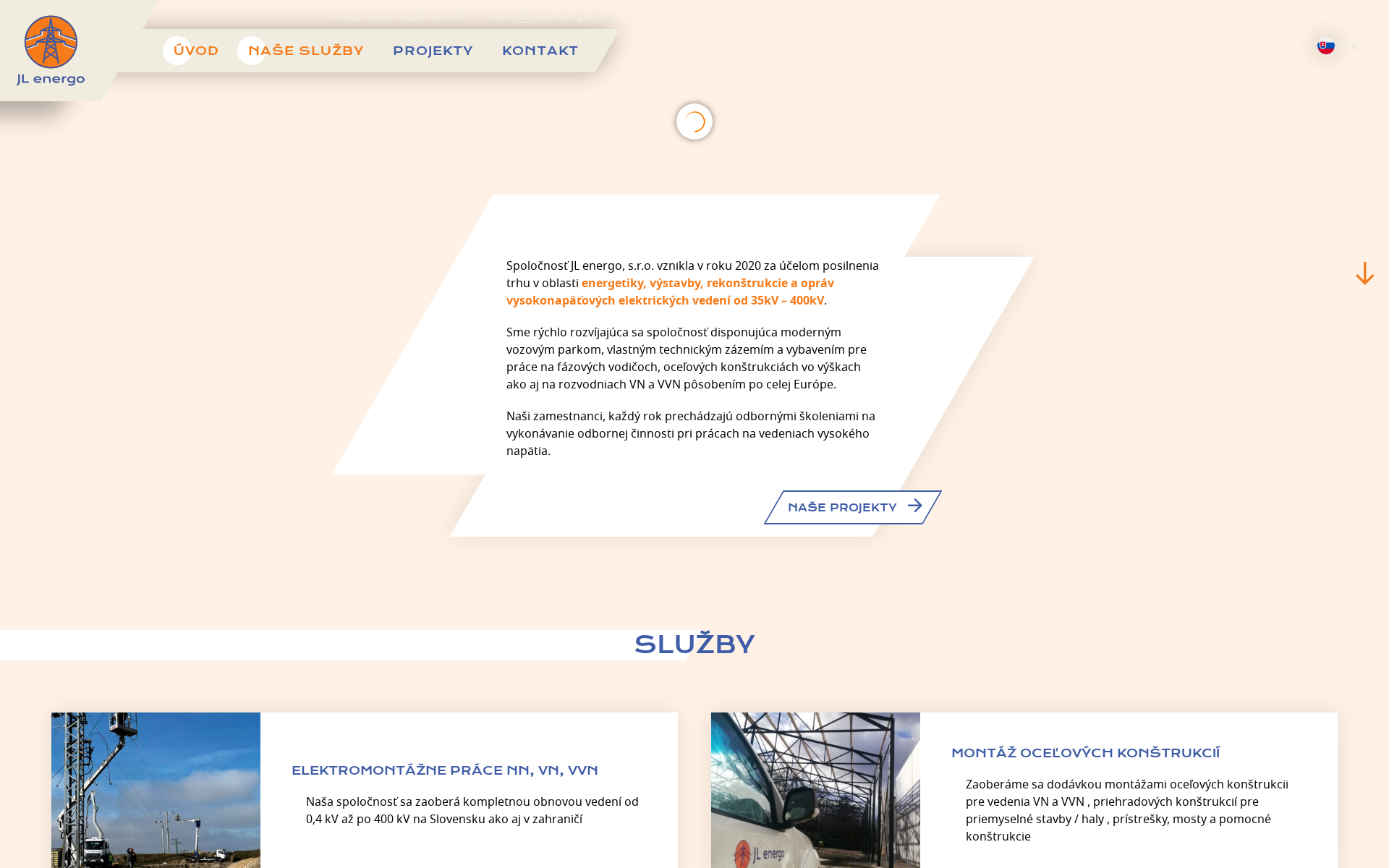 Náhľad webu jlenergo.sk