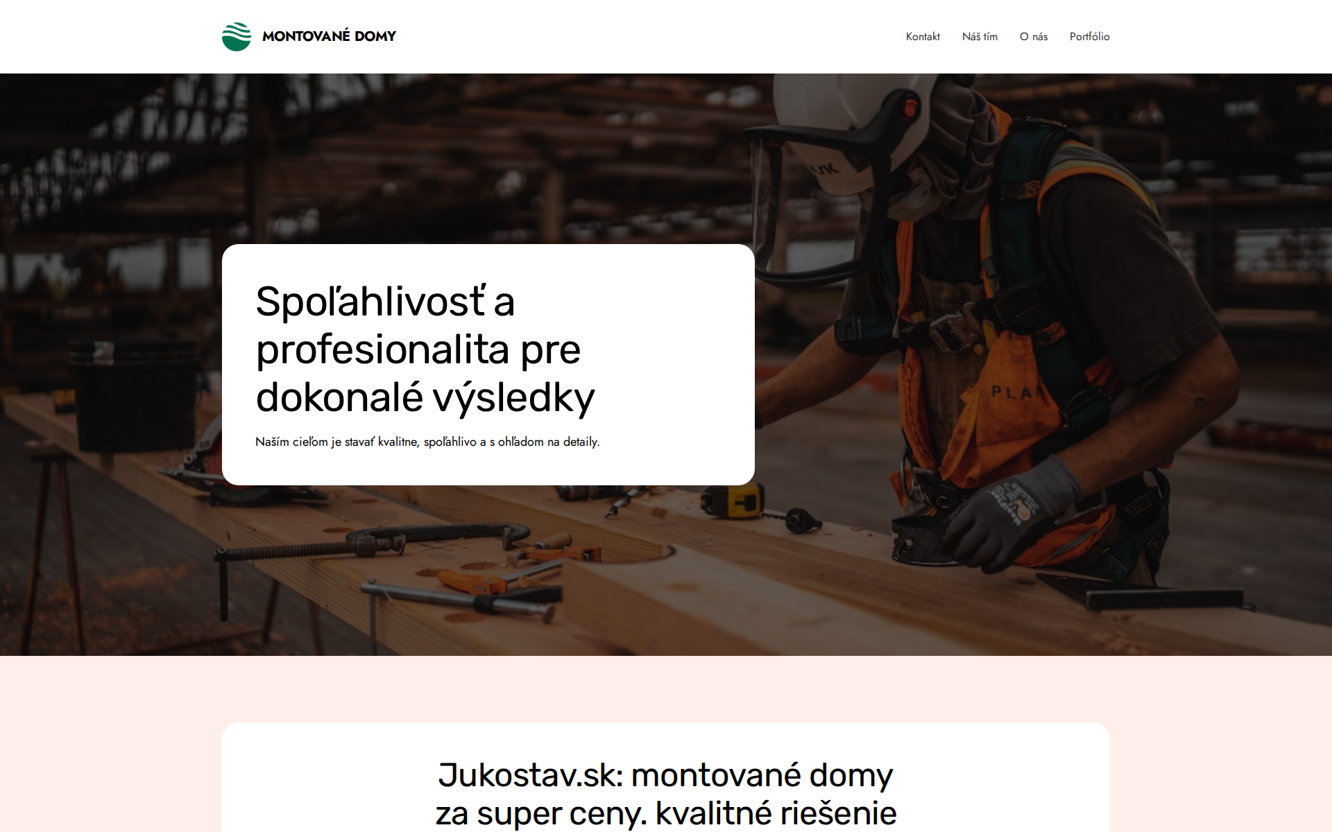 Náhľad webu jukostav.sk