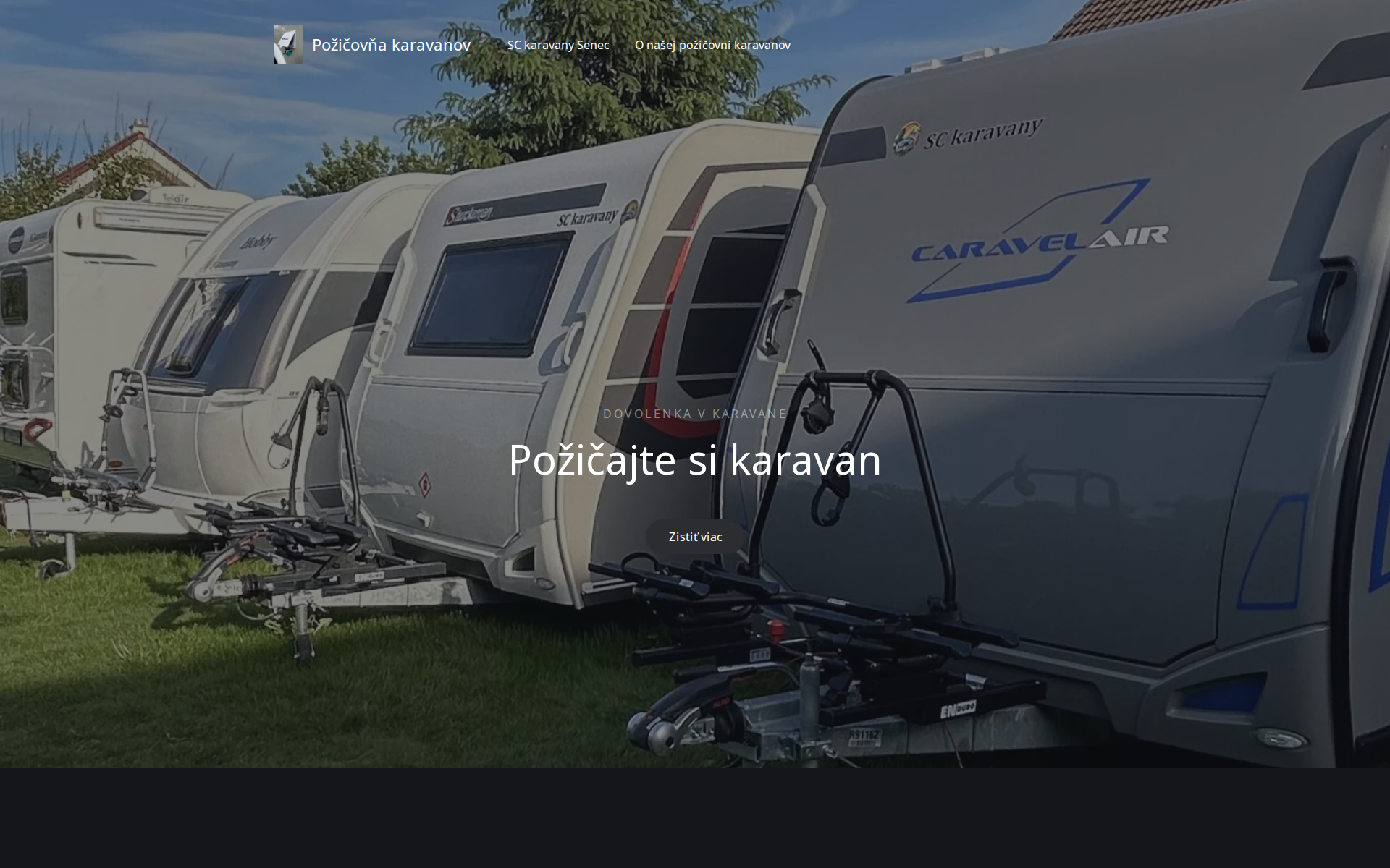 Náhľad webu karavanypozicovna.sk