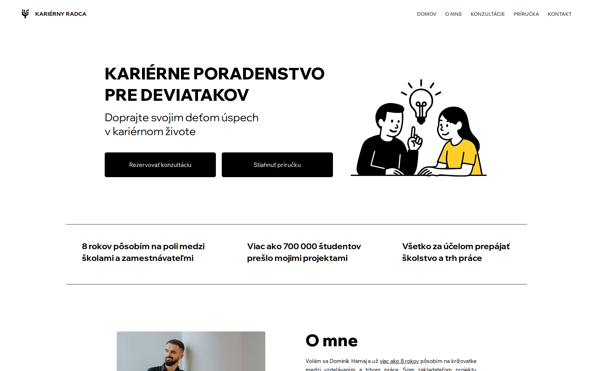 Náhľad webu kariernyradca.sk