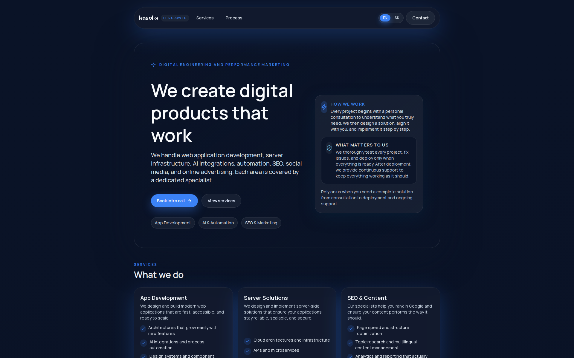 Náhľad webu kasol-x.sk