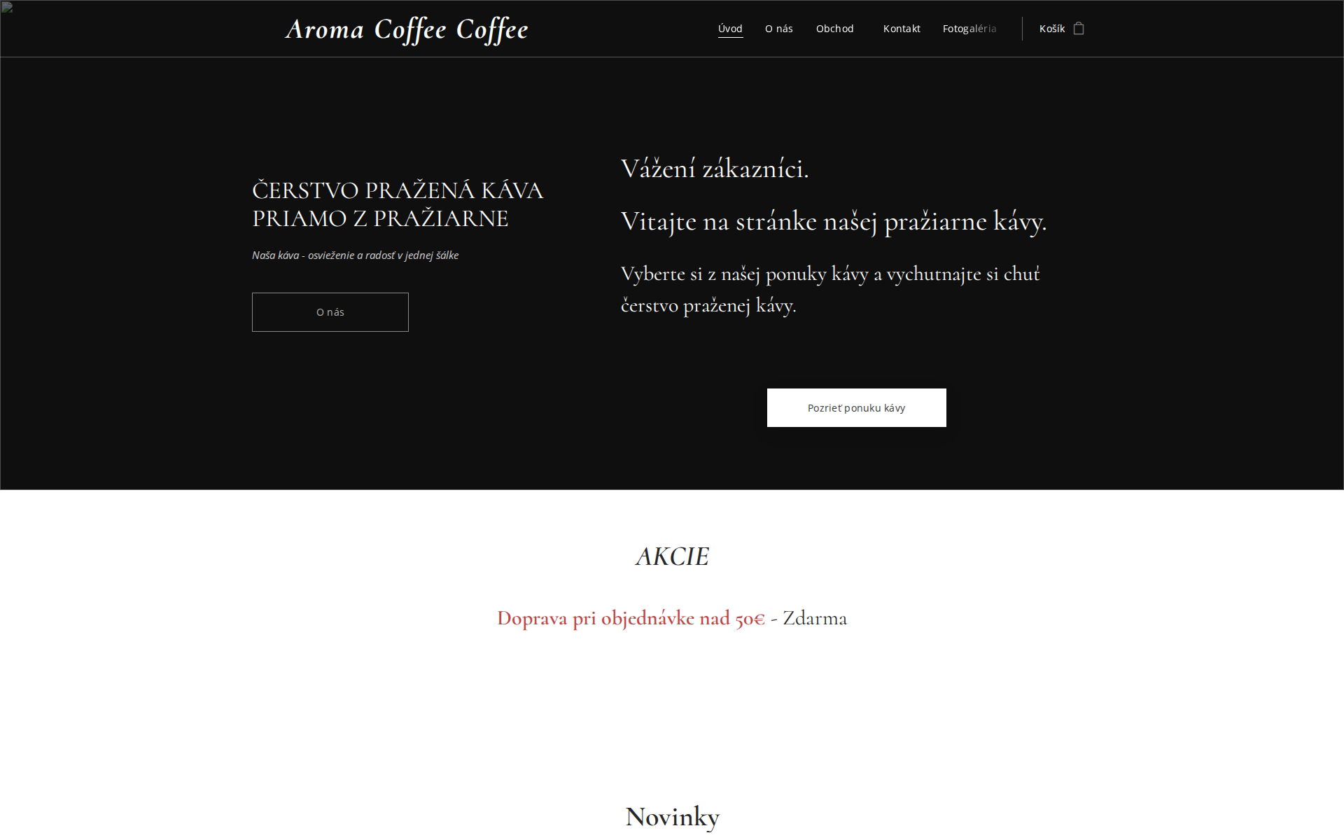 Náhľad webu kavazpraziarne.sk