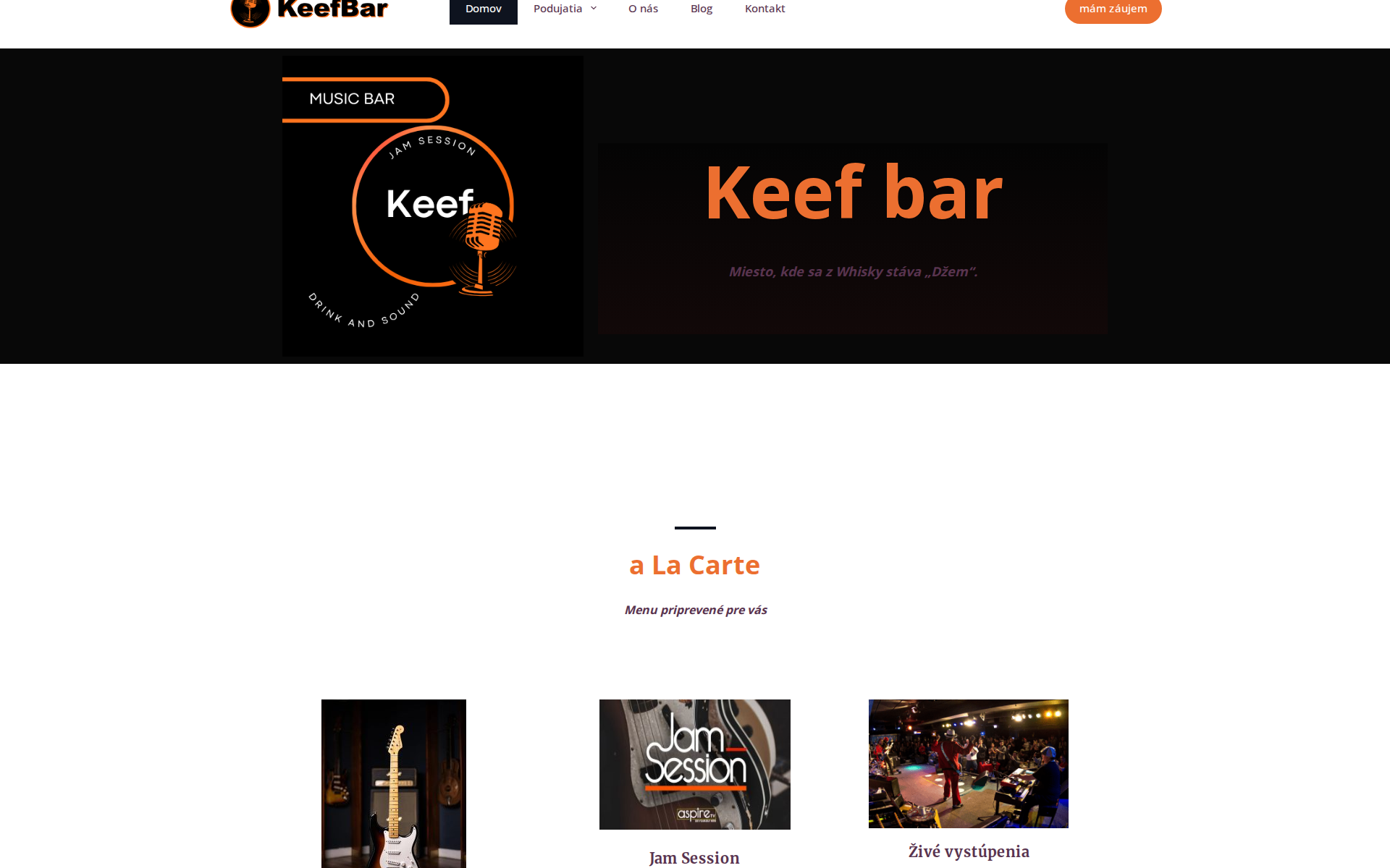 Náhľad webu keefbar.sk