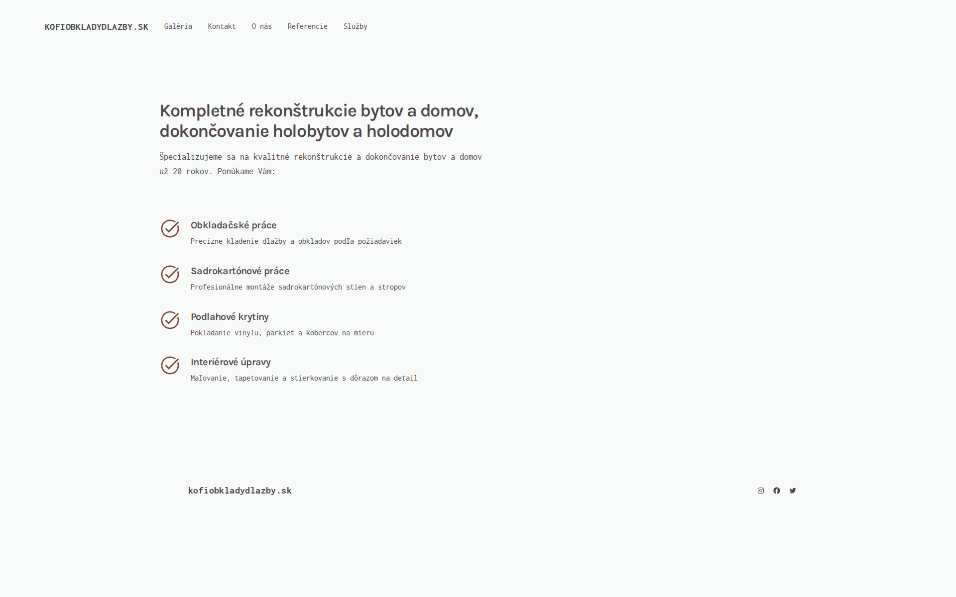 Náhľad webu kofiobkladydlazby.sk