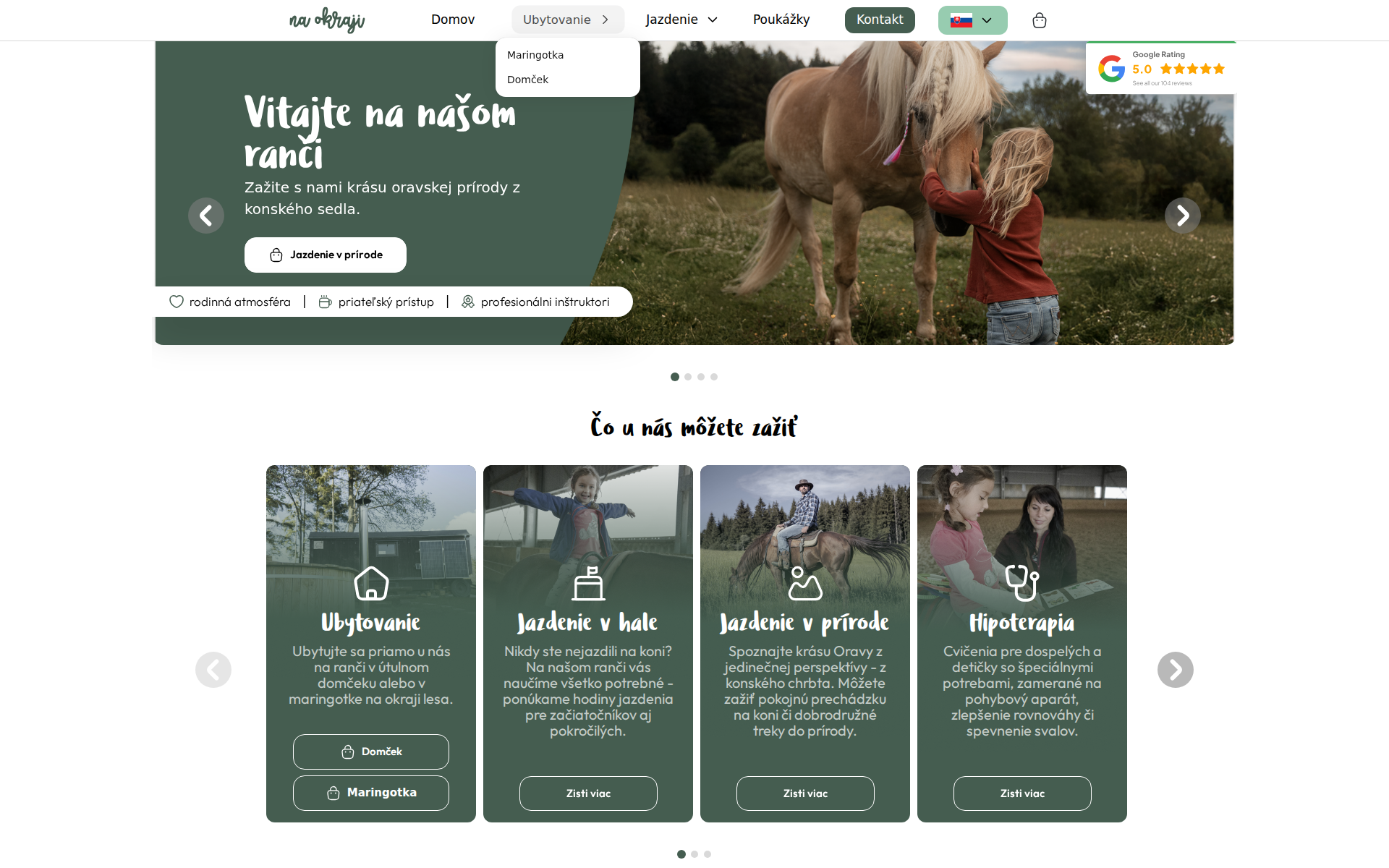 Náhľad webu konenaorave.sk