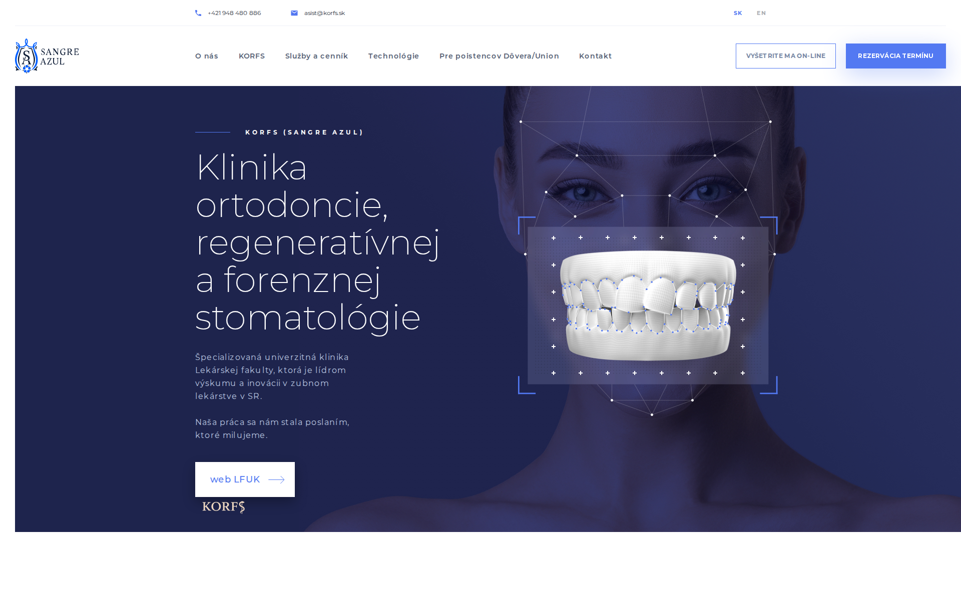 Náhľad webu korfs.sk